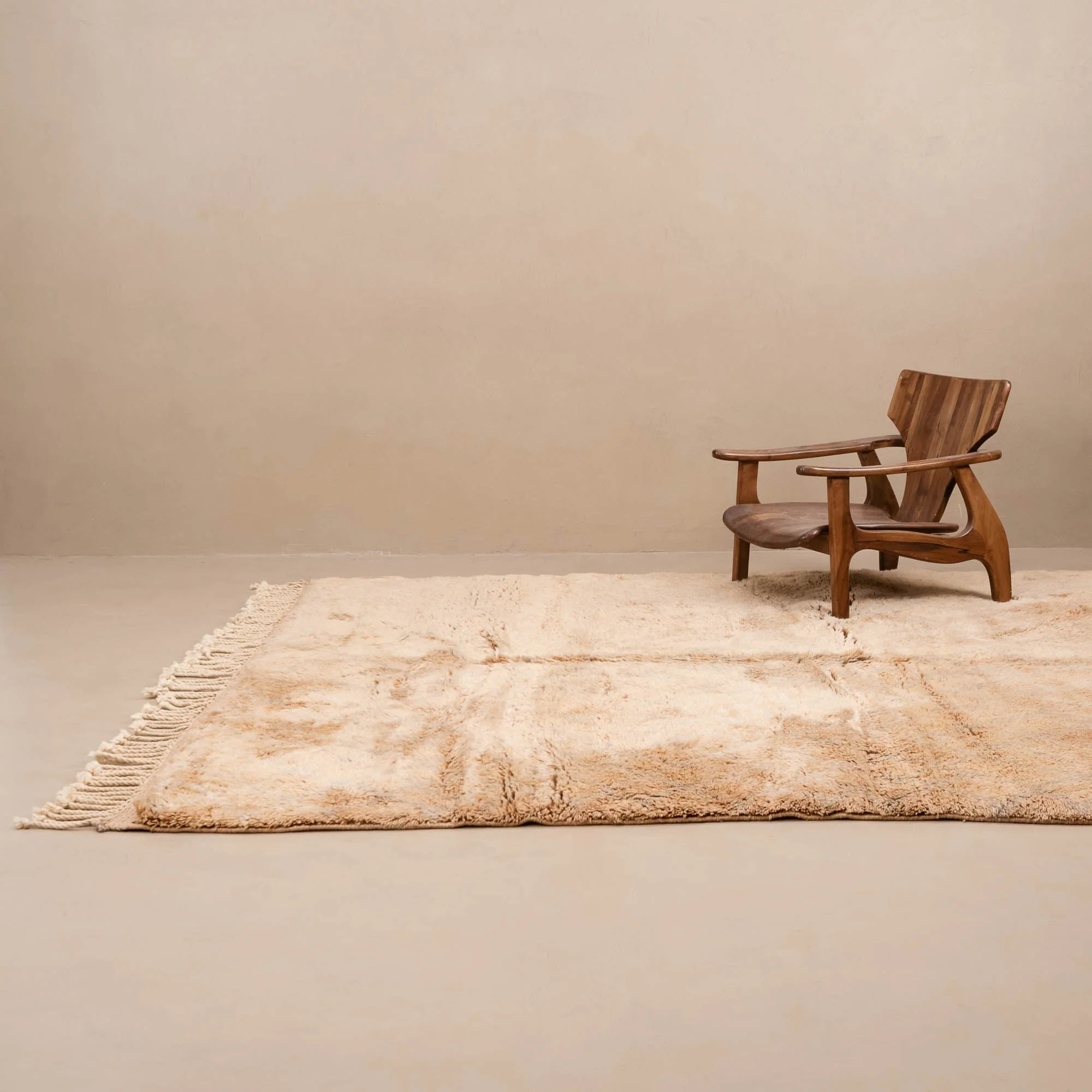 Hand Knotted Contemporary Moroccan Beige 8x10 Wool Rug - Image 2
