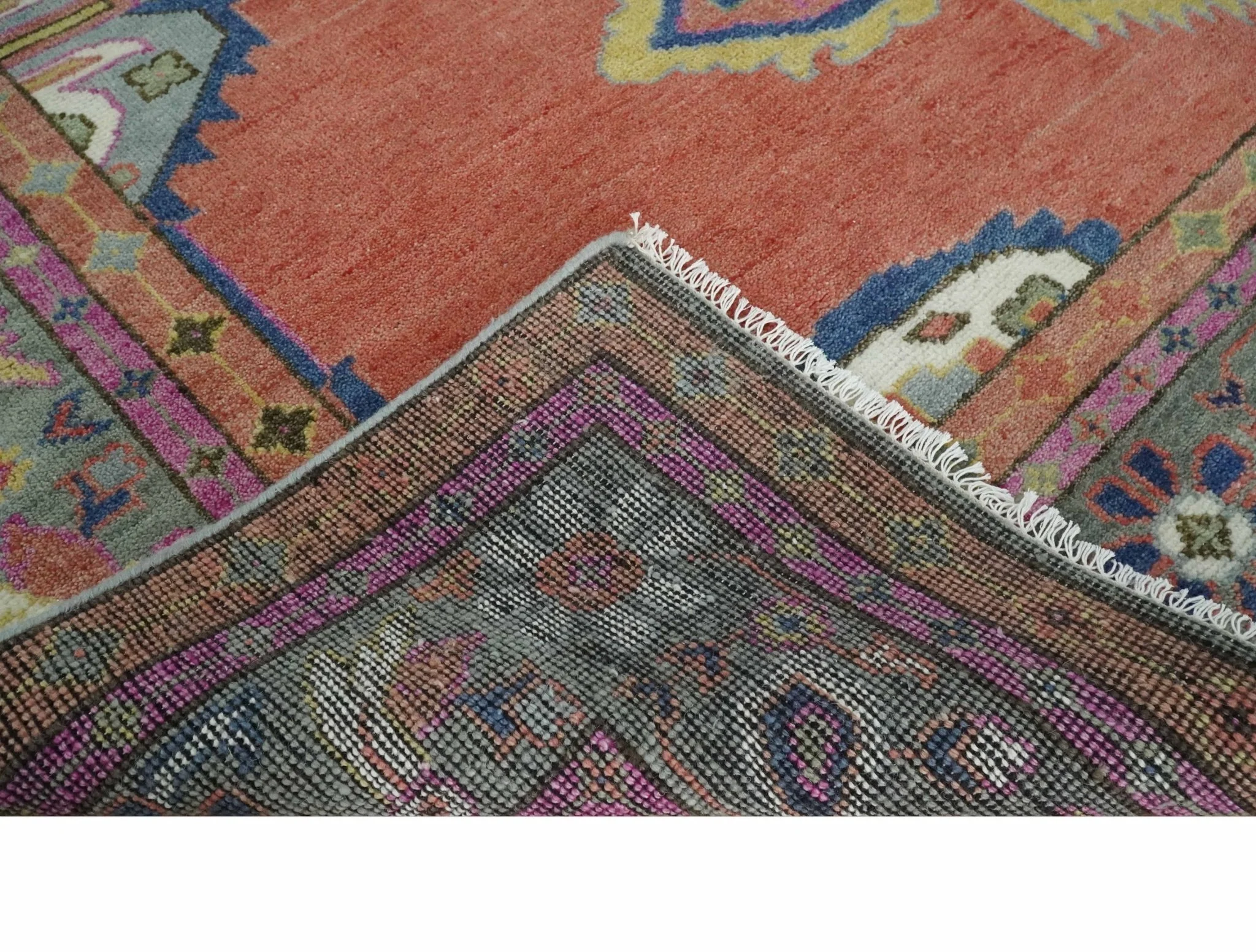 8x10, 9.5x12 and 10x14 Hand Knotted Dark Peach and Silver Traditional Wool Rug - Image 6