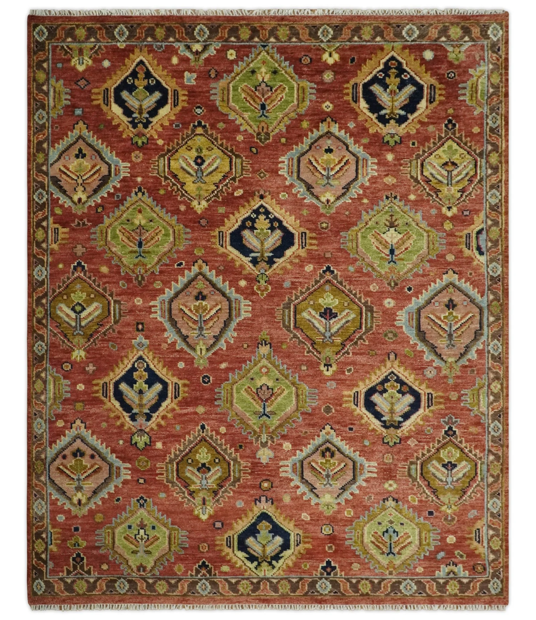 Hand Knotted Eclectic Rust and Brown Antique Traditional Multi size wool Area Rug - Image 13