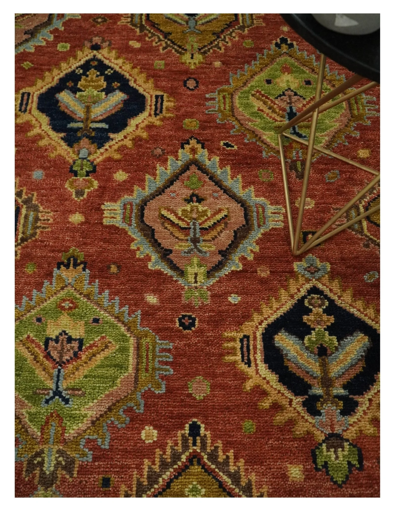 Hand Knotted Eclectic Rust and Brown Antique Traditional Multi size wool Area Rug - Image 2