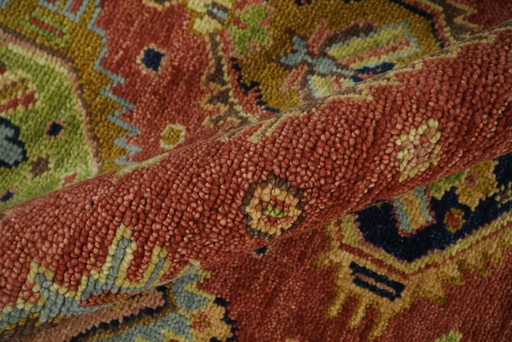 Hand Knotted Eclectic Rust and Brown Antique Traditional Multi size wool Area Rug - Image 8