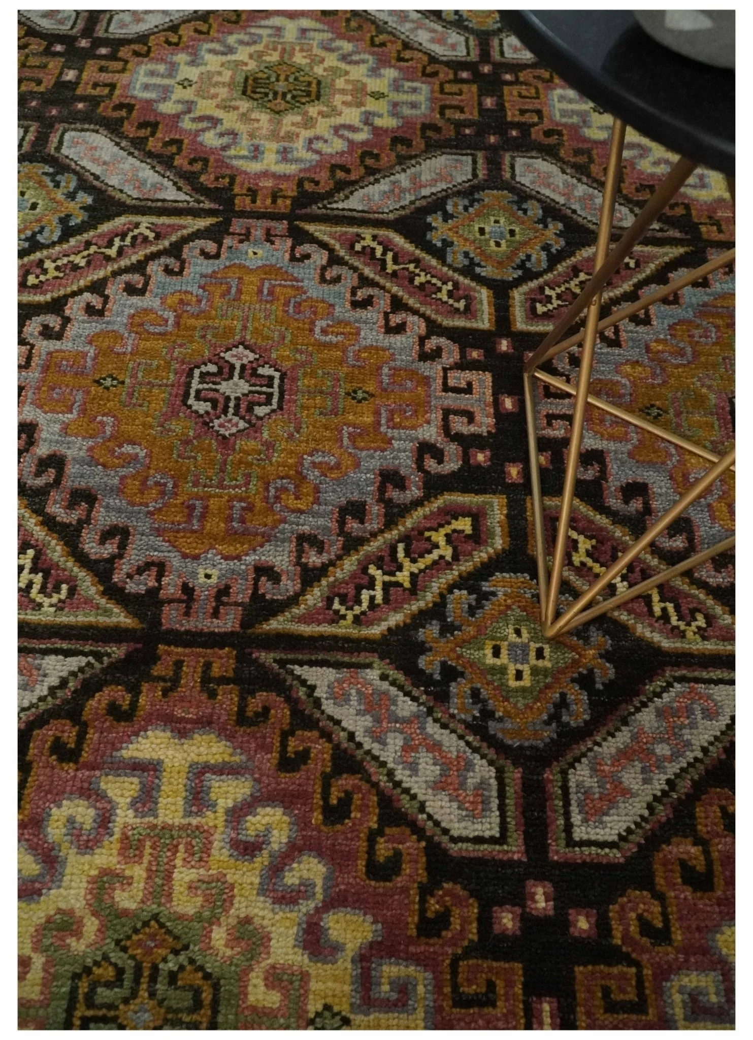 Olive, Gold, Black and Brown Oriental Traditional Hand Knotted Multi Size Wool Area Rug, Living Room and Bedroom Rug - Image 2