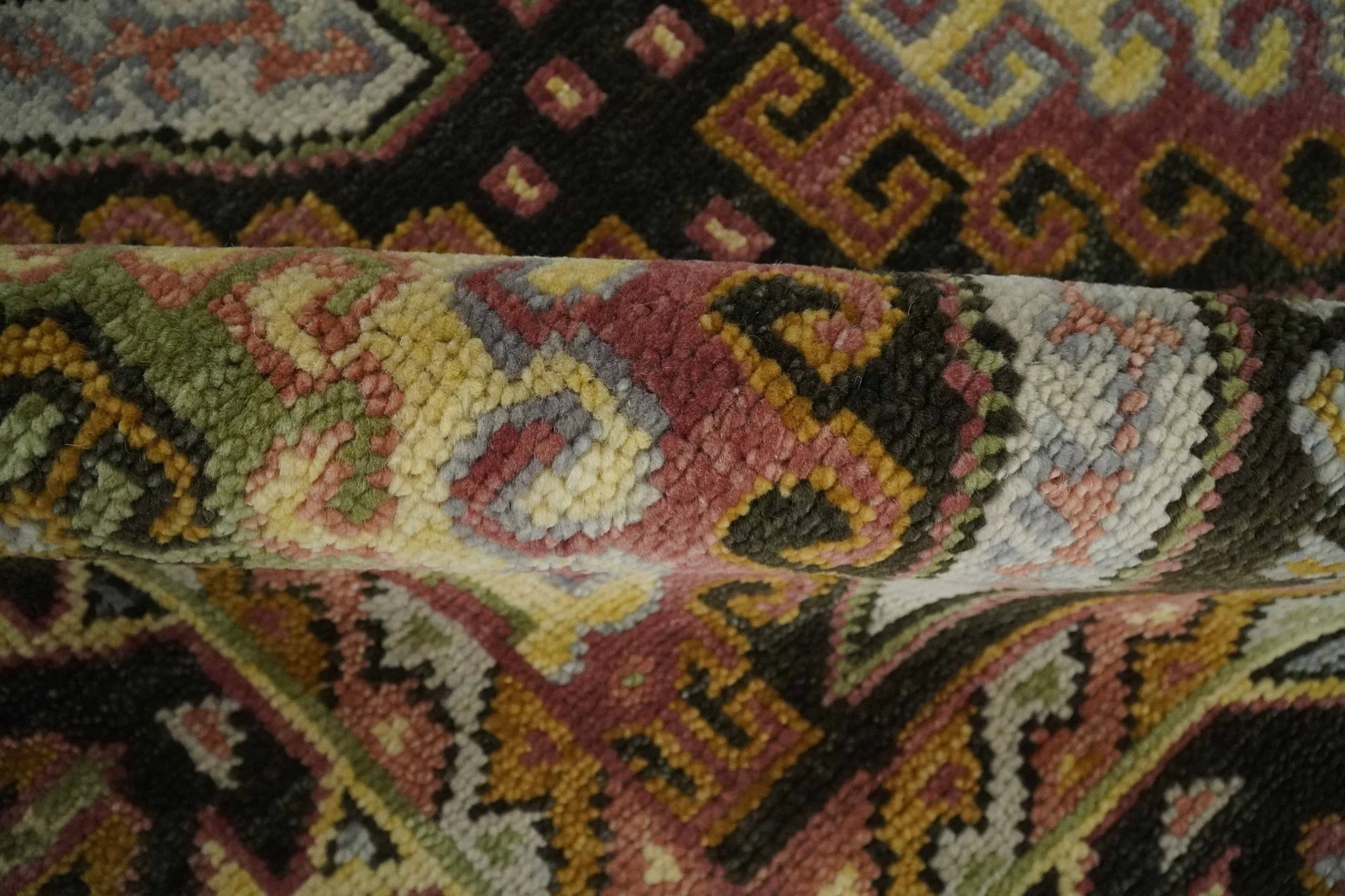 Olive, Gold, Black and Brown Oriental Traditional Hand Knotted Multi Size Wool Area Rug, Living Room and Bedroom Rug - Image 8