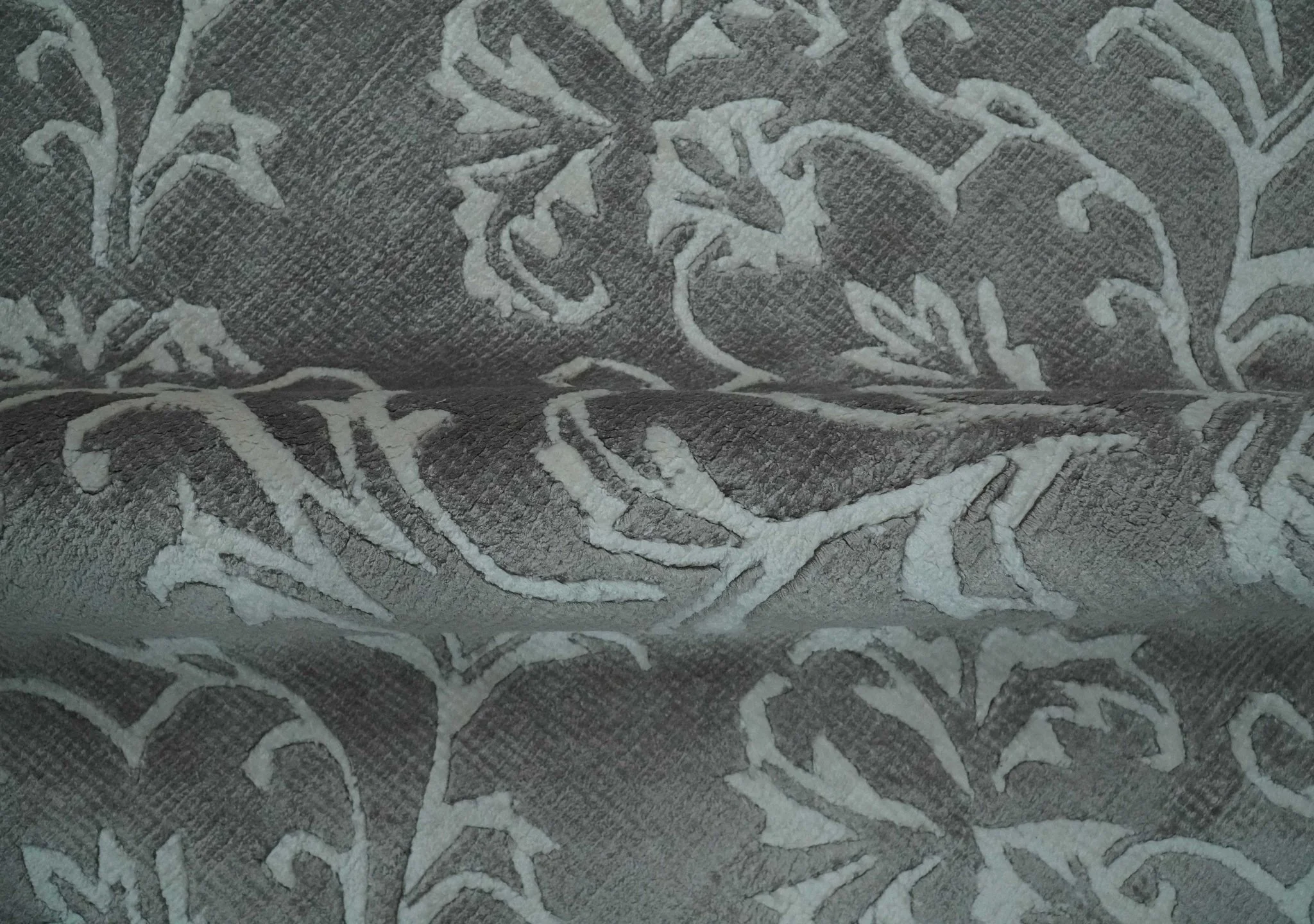 Fine 8x10 Hand Knotted Gray and Ivory Traditional Modern Style Art Art Silk Rug, Living Room Rug - Image 6