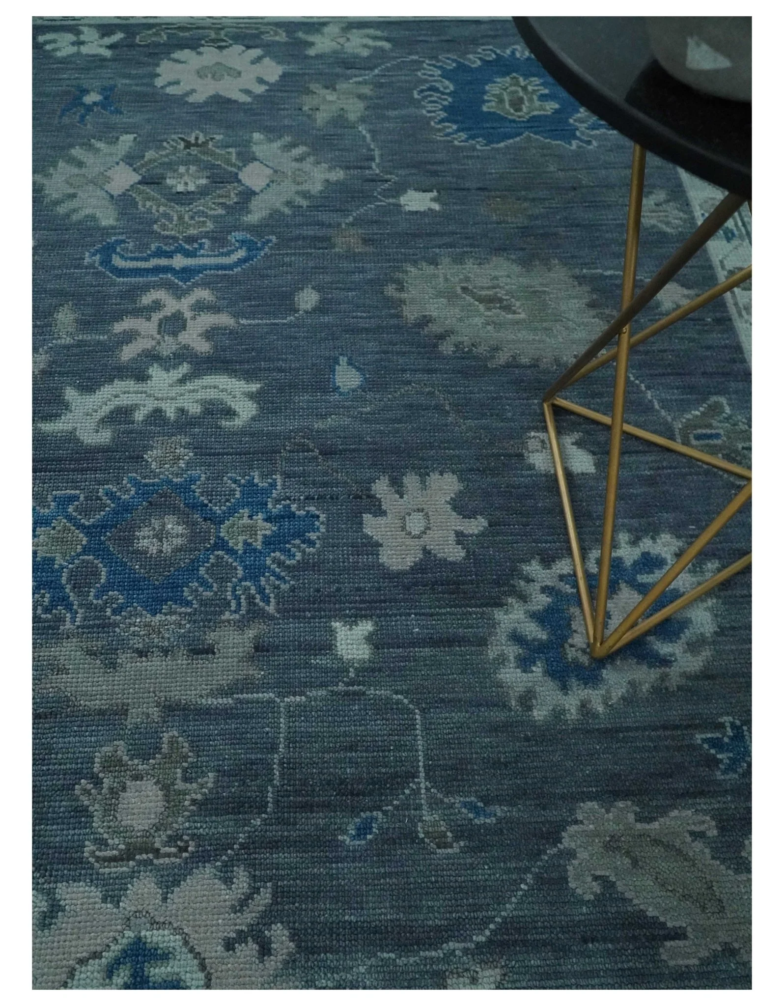 Hand Knotted Gray and Silver Traditional Multi Size Oushak Wool Rug - Image 2