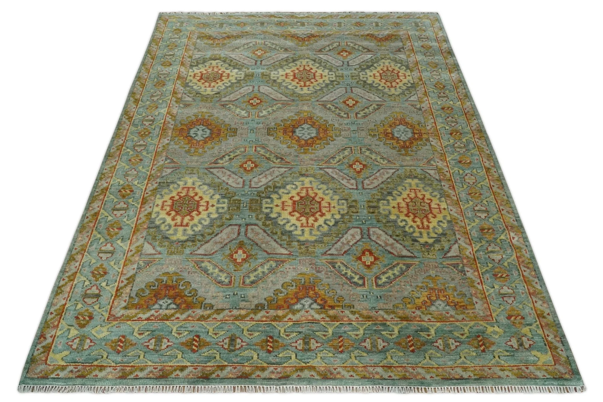 Gray, Silver and Beige Oriental Traditional Hand Knotted Custom Made Wool Area Rug, Living Room and Bedroom Rug - Image 10