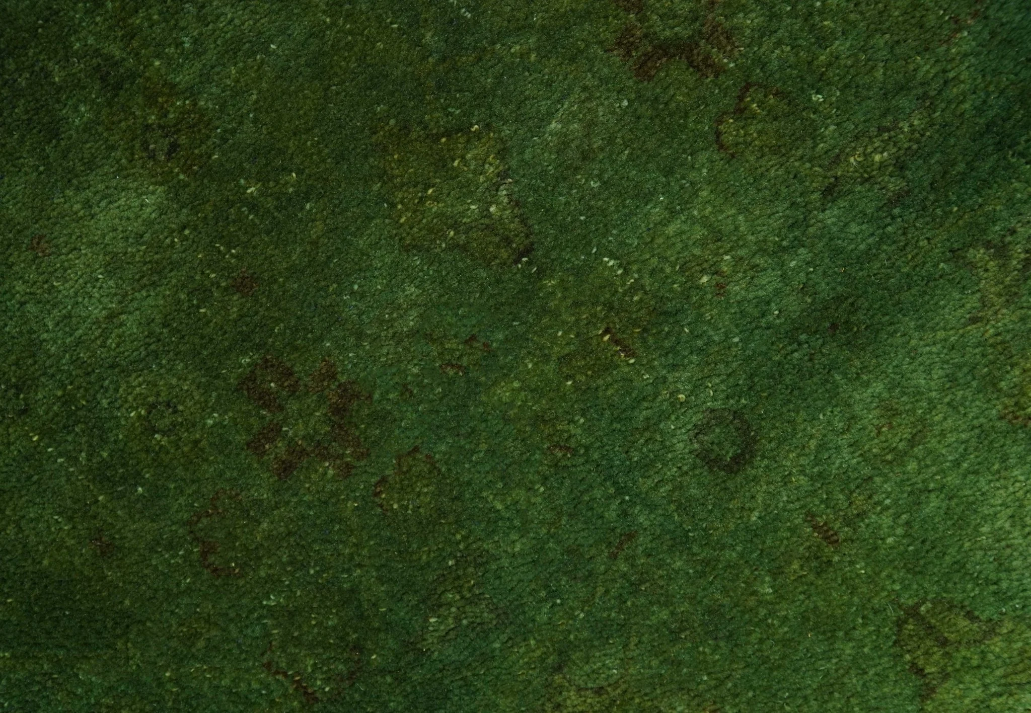 Hand Knotted Green Overdyed Traditional Oushak Design 9x12 Wool Area Rug - Image 7