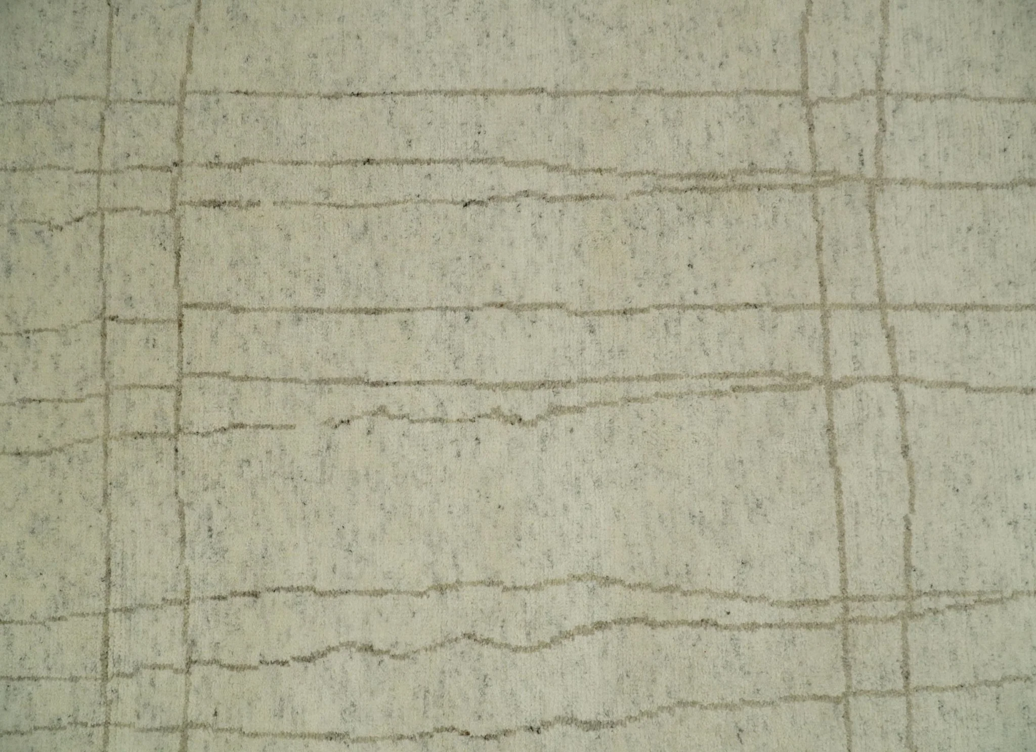 Hand Knotted Ivory and Beige 8x10 Trellis Moroccan Rug Made with Fine Wool | TRDCP645810 - Image 12