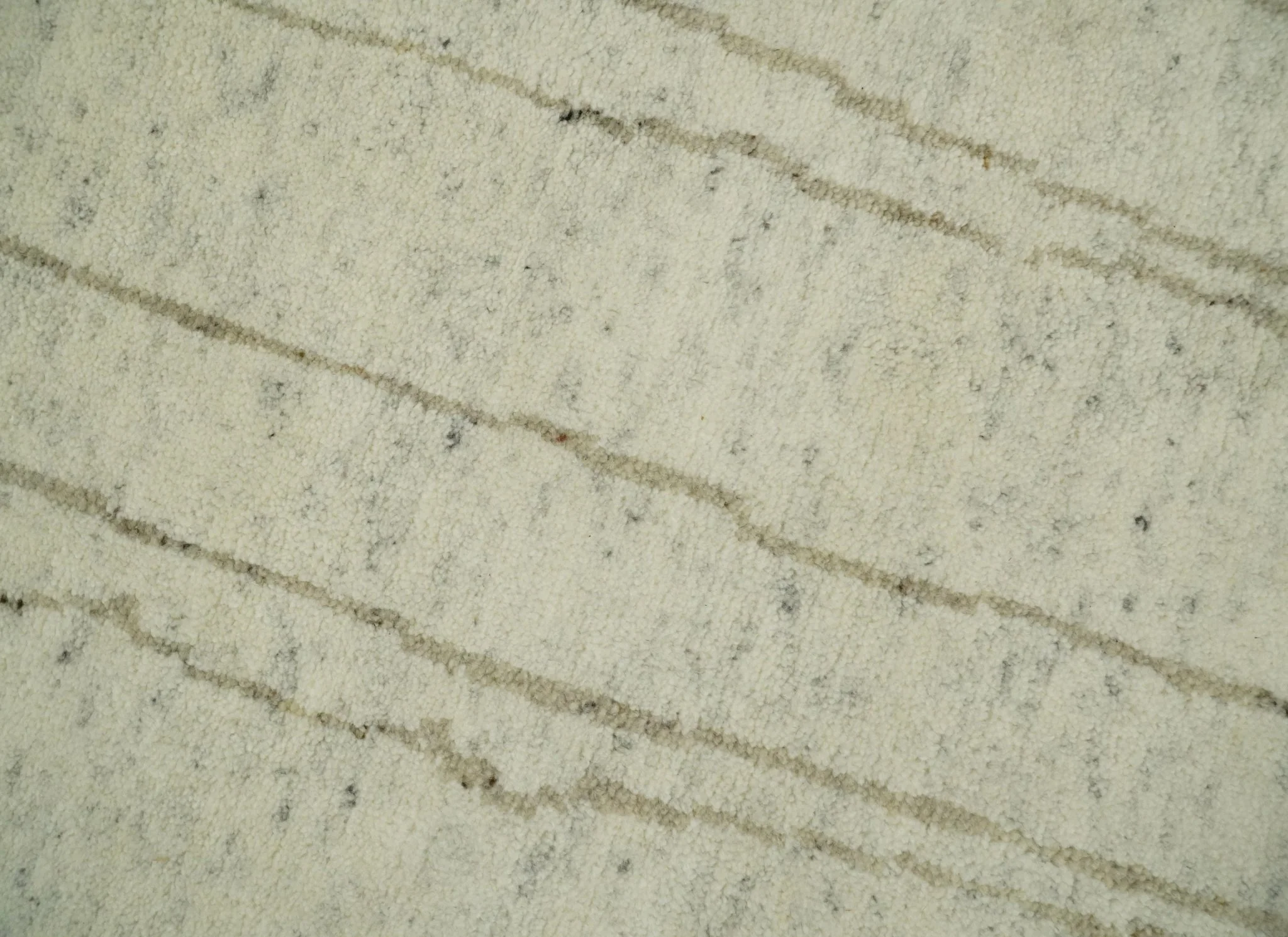 Hand Knotted Ivory and Beige 8x10 Trellis Moroccan Rug Made with Fine Wool | TRDCP645810 - Image 4