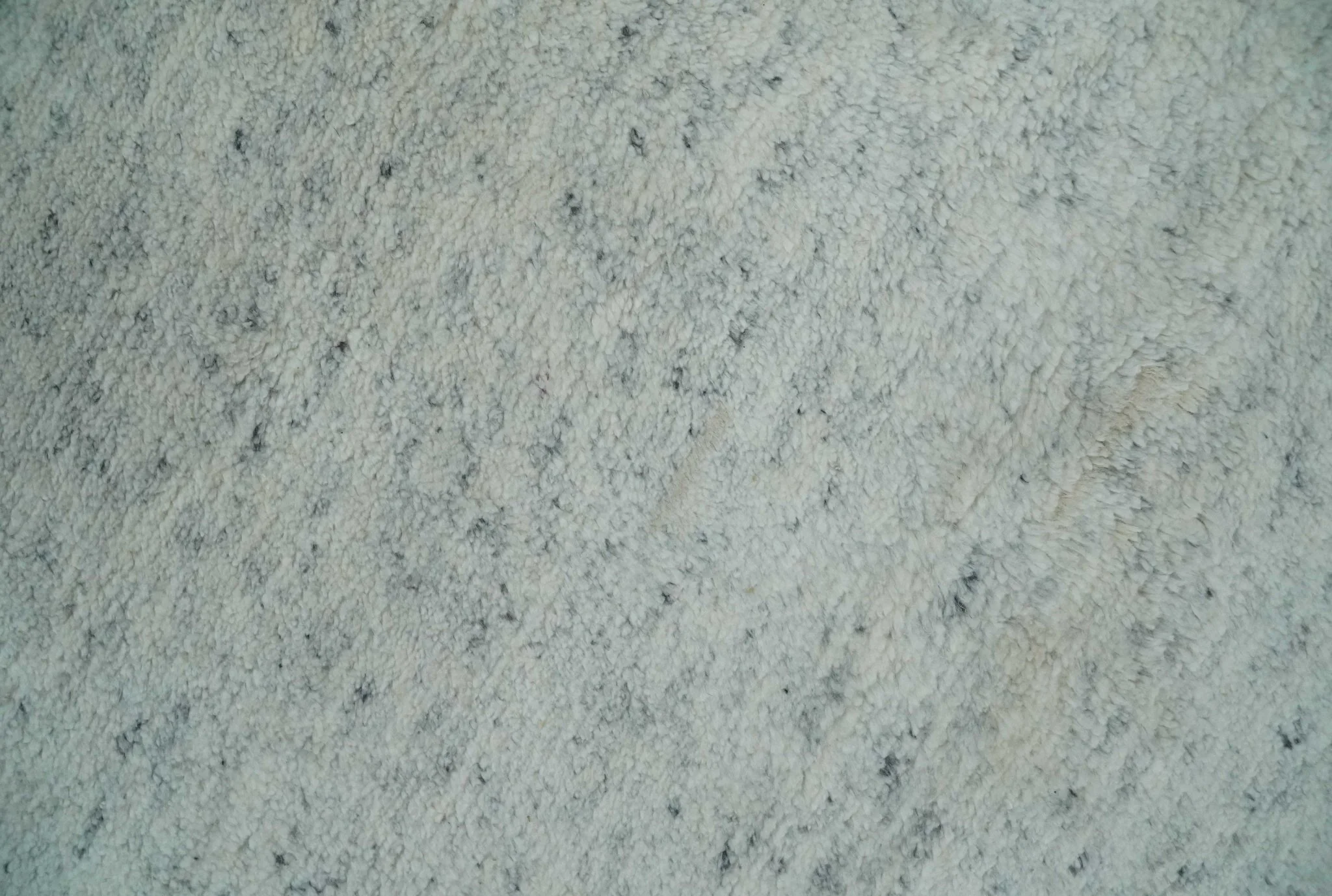 Minimalist Fine Hand Knotted Ivory and Silver 9x12 Rug Made with Fine Wool, Solid Rug | AC37912 - Image 4