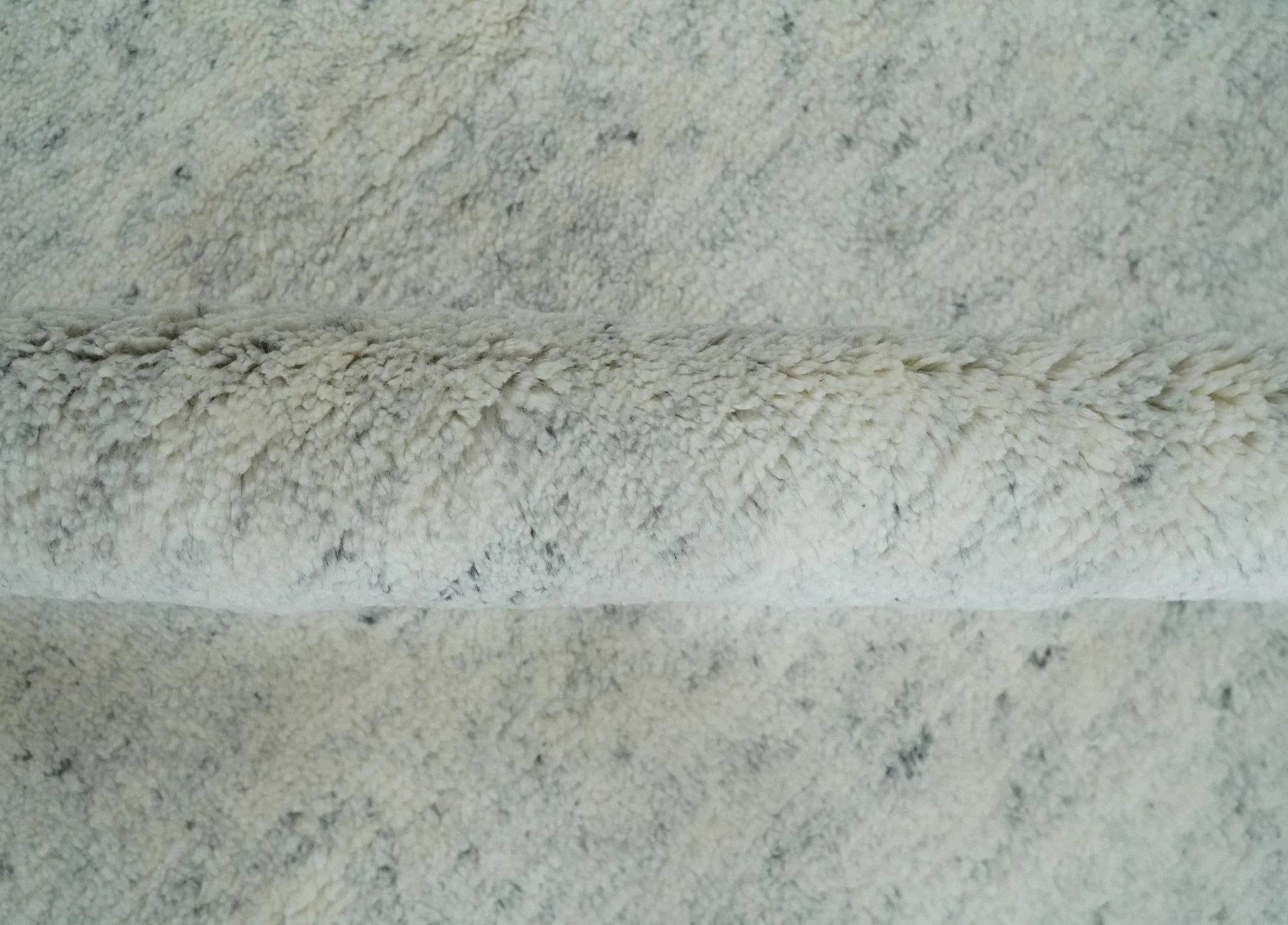 Minimalist Fine Hand Knotted Ivory and Silver 9x12 Rug Made with Fine Wool, Solid Rug | AC37912 - Image 6