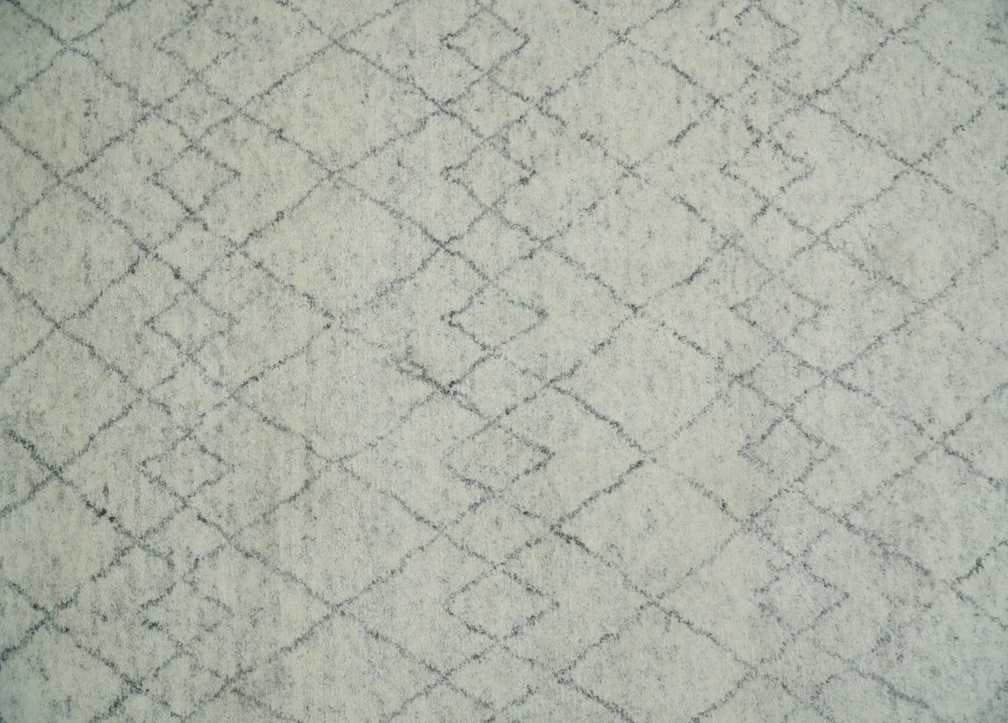 Hand Knotted Ivory and Gray 8x10 and 9x12 Trellis Moroccan Rug Made with Fine Wool | TRDCP647 - Image 13