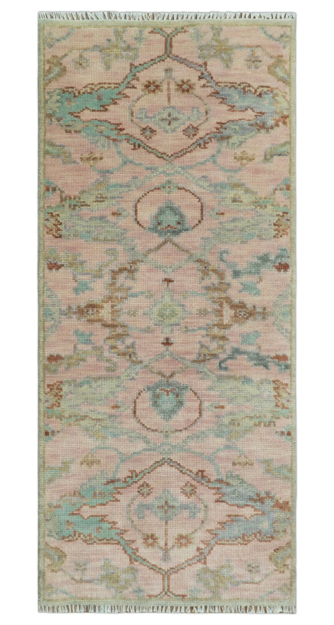 Hand Knotted Light Pink Oriental Oushak Multi Size Traditional Wool Area Rug, Living Room and Bedroom Rug - Image 11