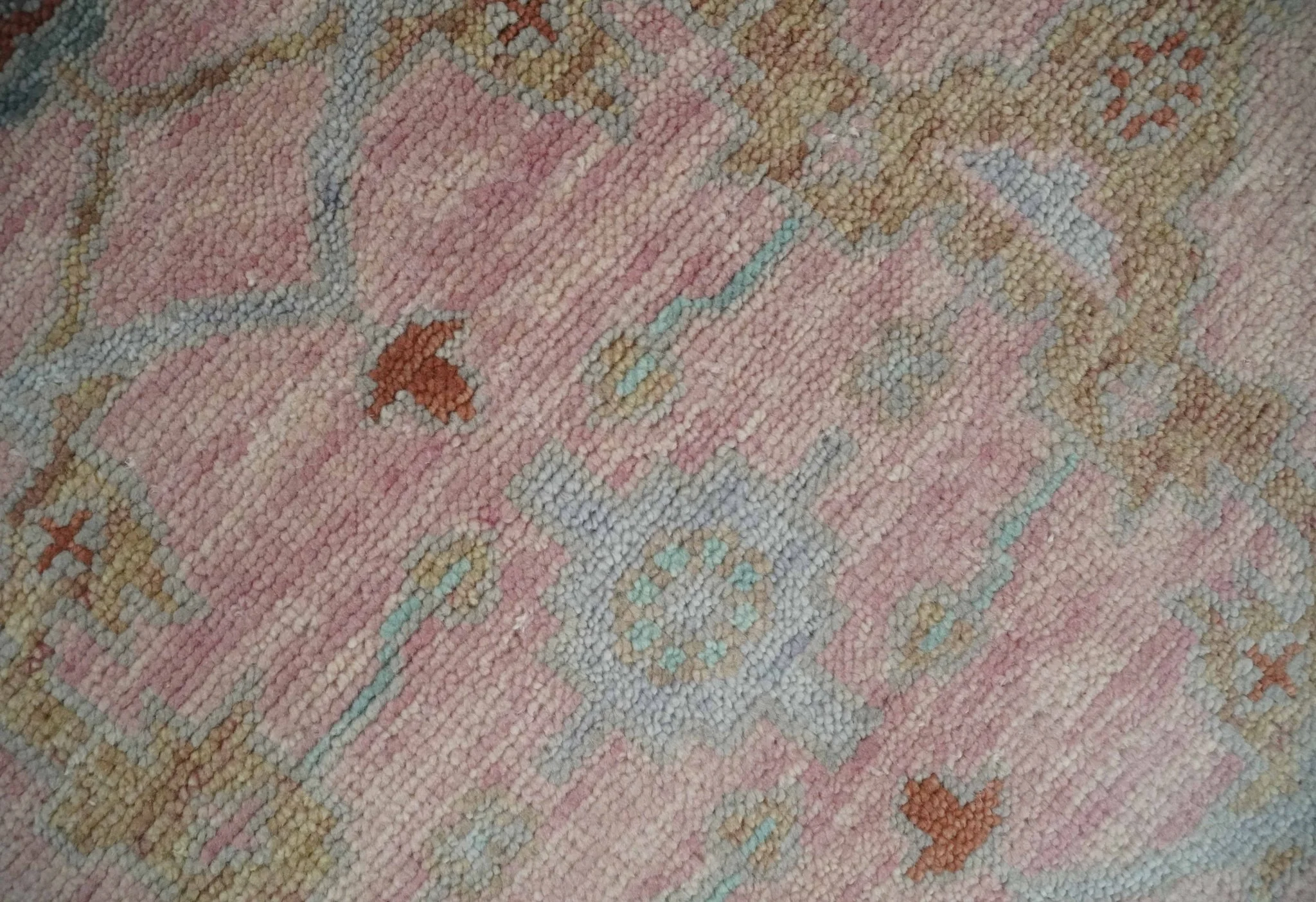 Hand Knotted Light Pink Oriental Oushak Multi Size Traditional Wool Area Rug, Living Room and Bedroom Rug - Image 4