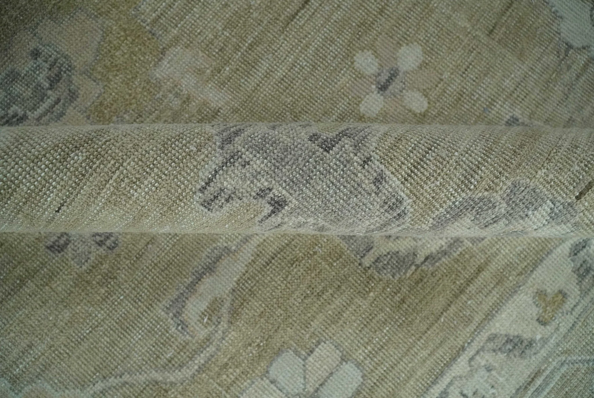 Vintage Style Antique Finish Hand Knotted Camel, Ivory and Charcoal Traditional Oushak Multi Size Wool Area Rug - Image 6