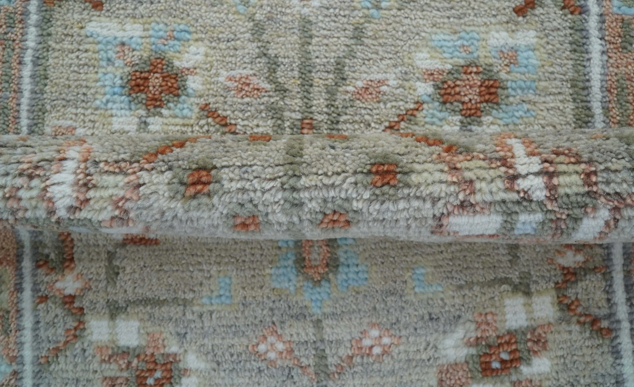 Hand knotted Silver And Rust Traditional Turkish Design 2.6x10 Wool Area Rug - Image 5