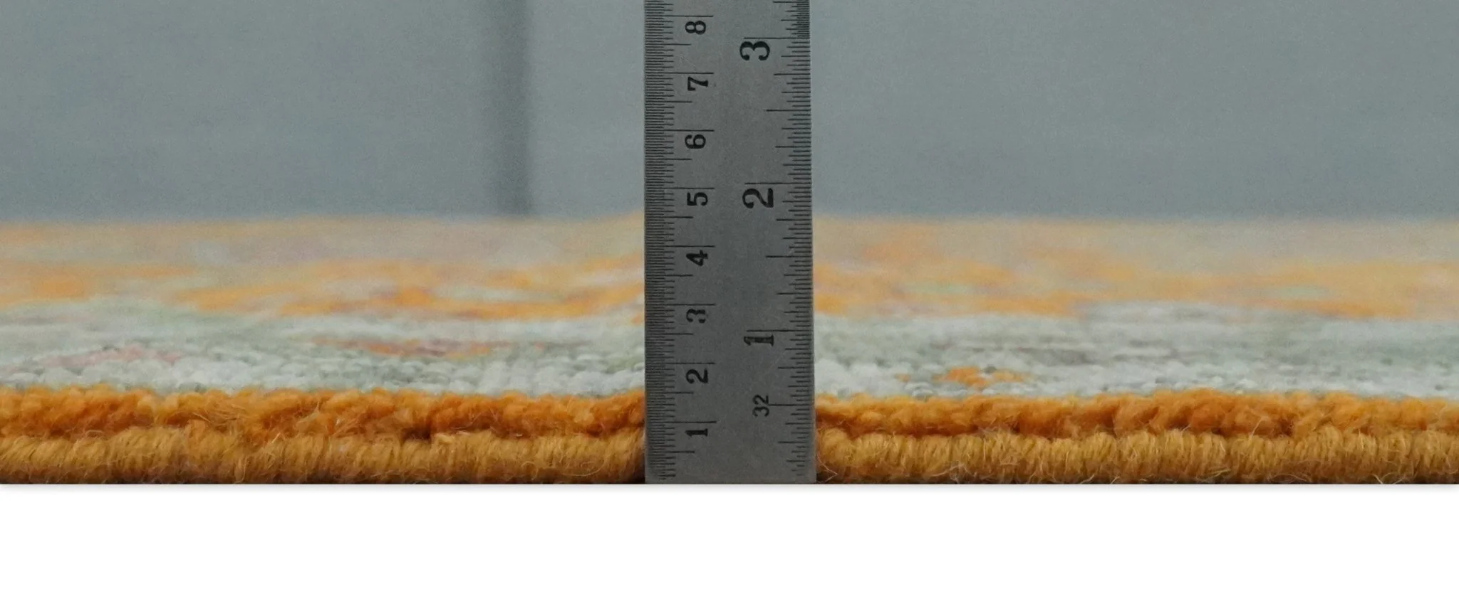 Custom Made Hand Knotted Carrot Red and Silver Oriental Traditional Wool Area Rug - Image 8