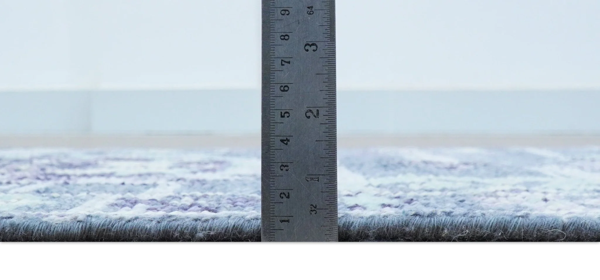 Hand knotted 2.6x8 Purple transitional geometrical Design Wool Area Rug - Image 7