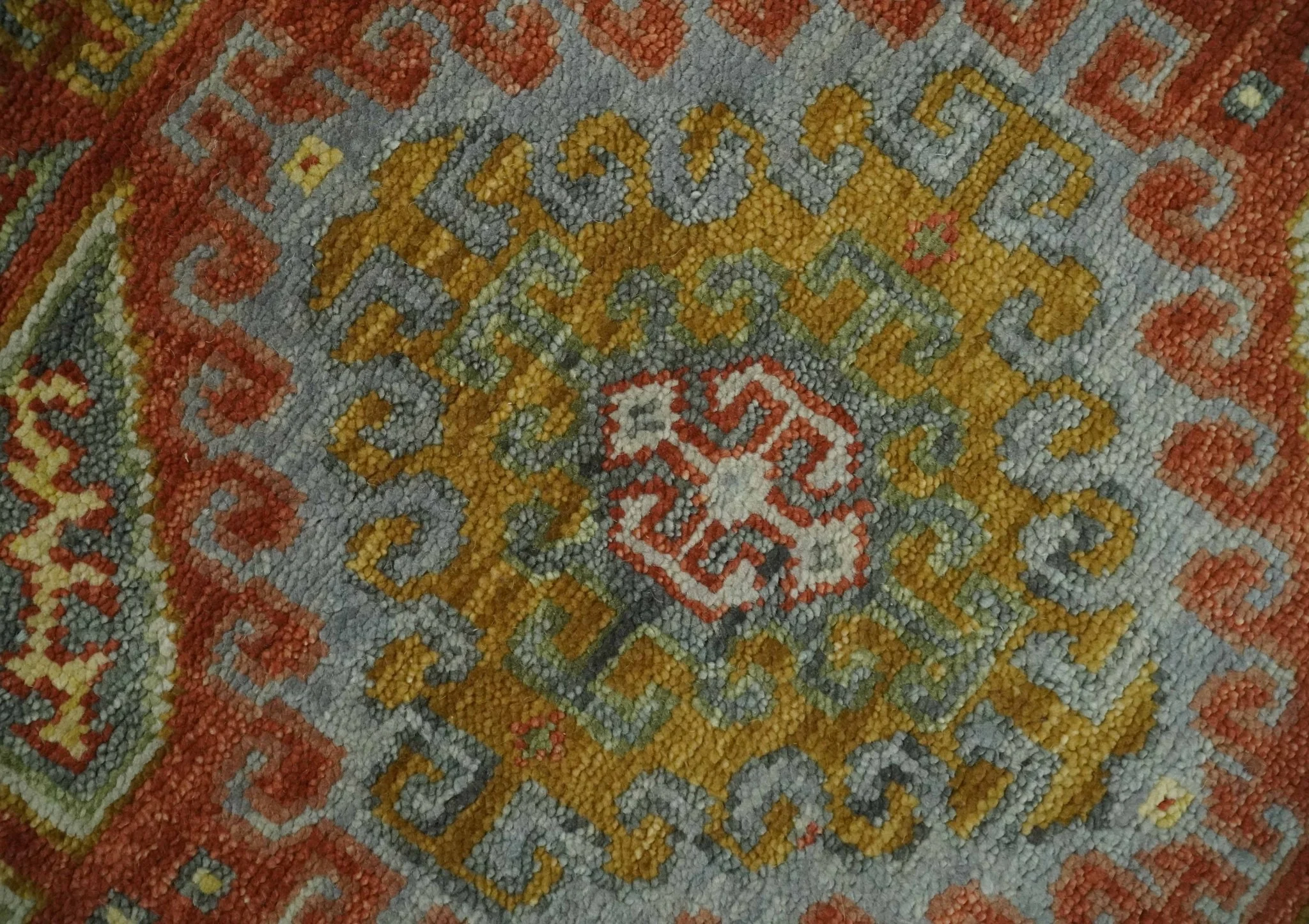 Hand Knotted Rust and Beige Oriental Traditional Multi Size Wool Area Rug, Living Room and Bedroom Rug - Image 4
