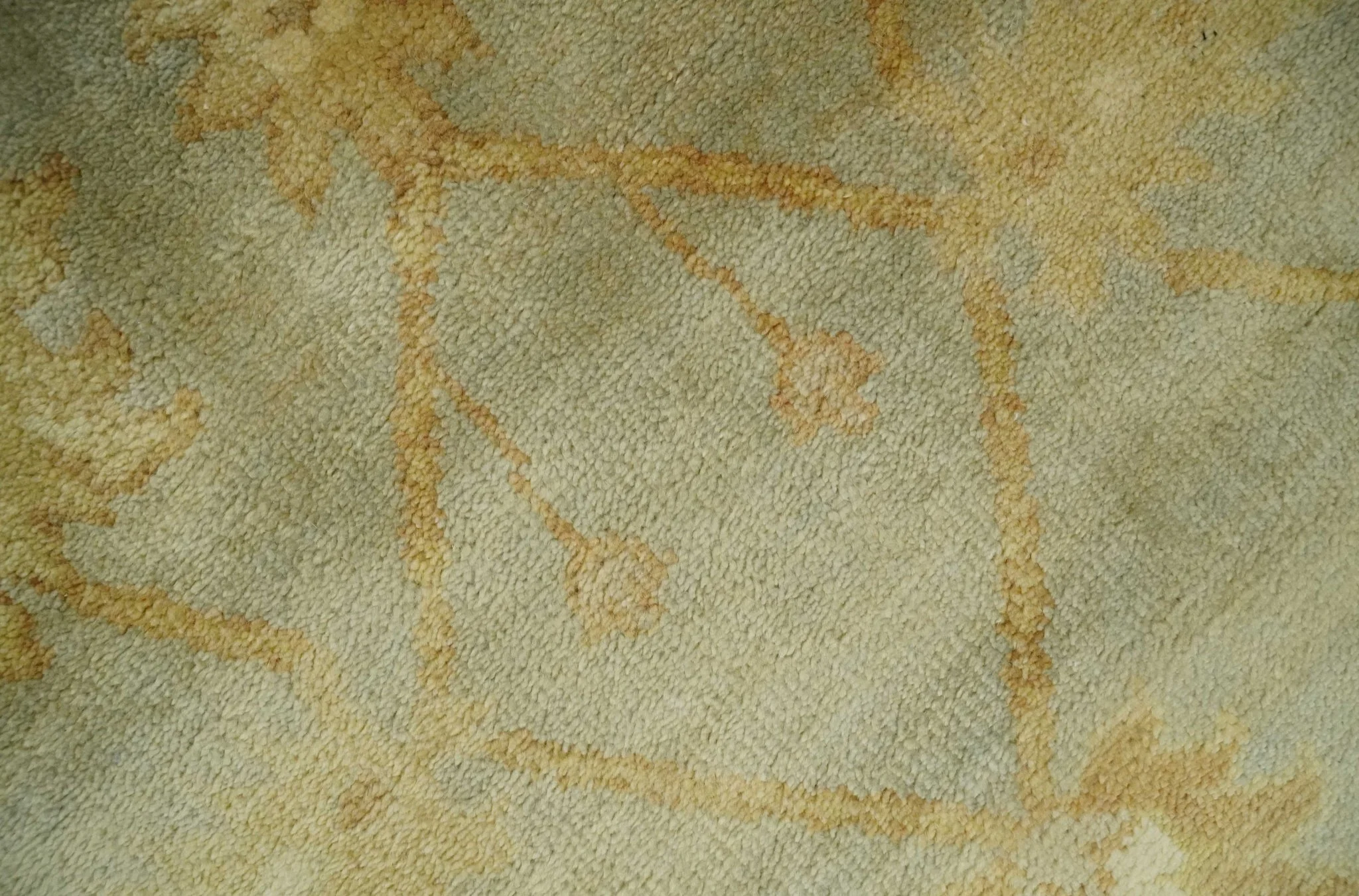 Hand Knotted Silver, Rust and Beige Modern Traditional Oushak Wool Area Rug | N33746 - Image 4