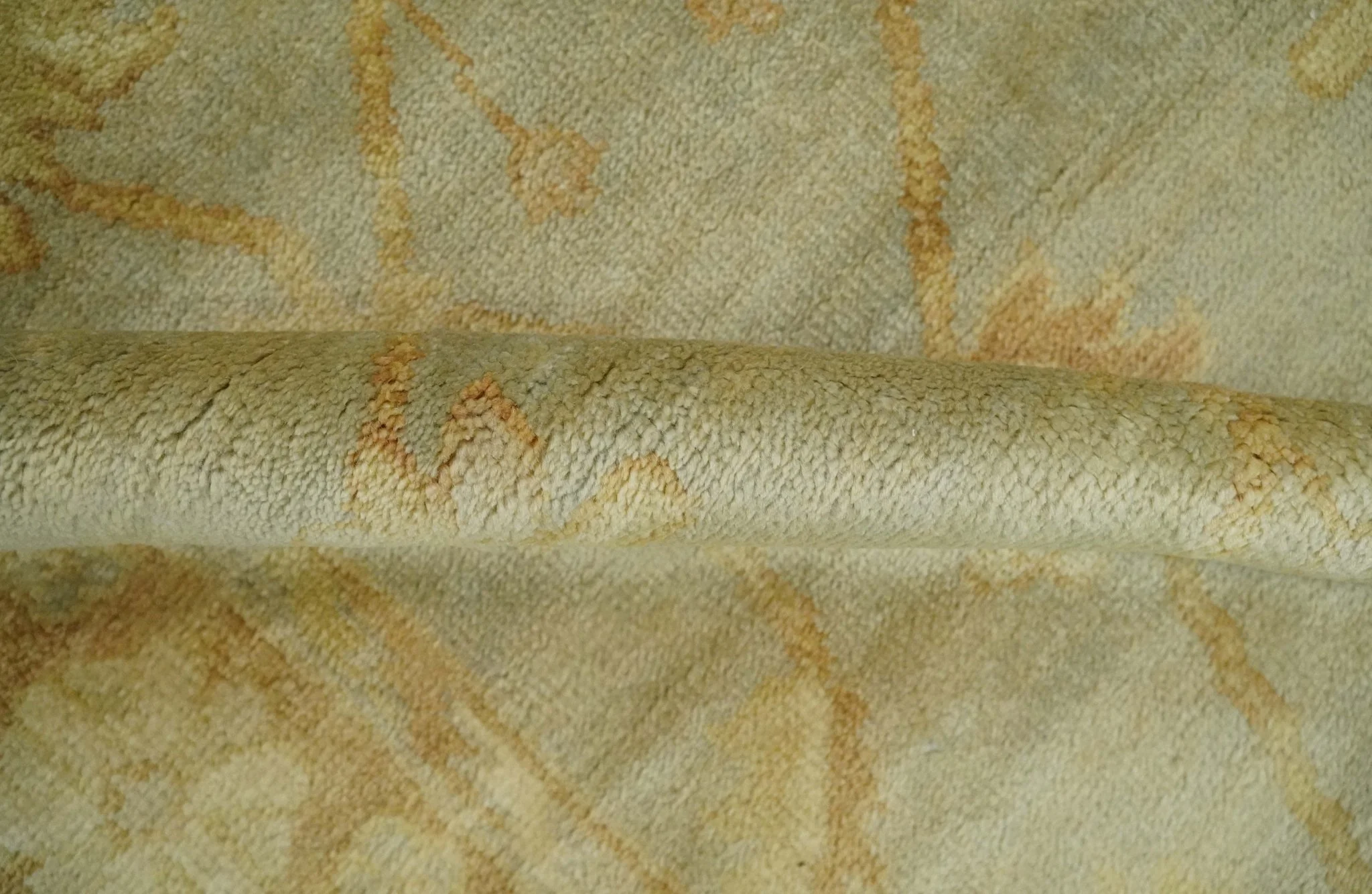 Hand Knotted Silver, Rust and Beige Modern Traditional Oushak Wool Area Rug | N33746 - Image 6