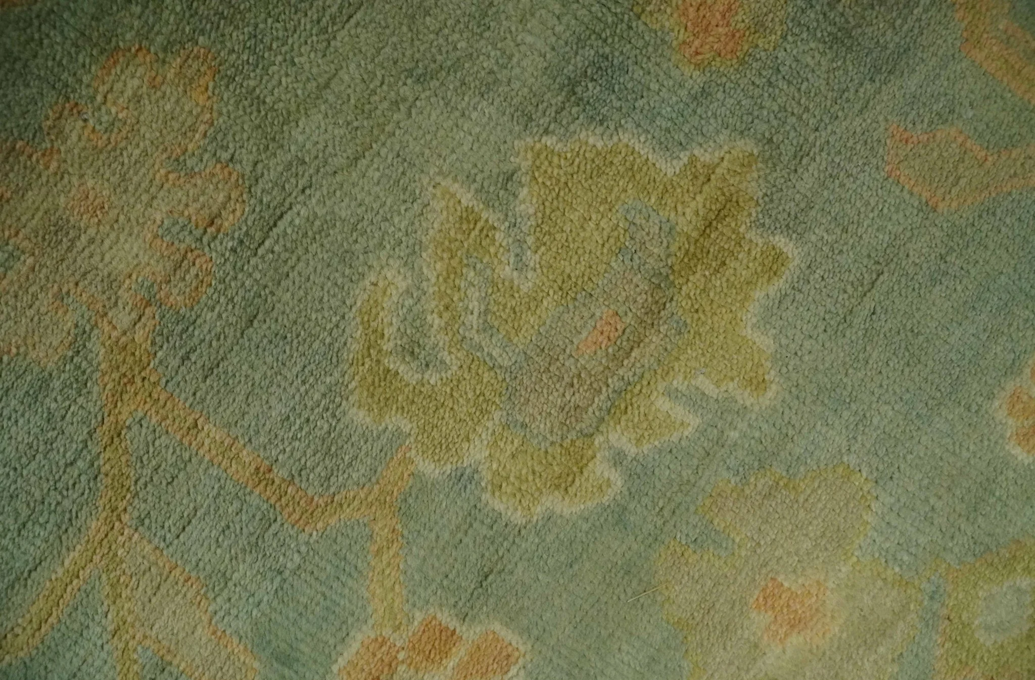 Hand Knotted Teal, Beige and Rust Vintage Style Traditional Wool Area Rug - Image 4