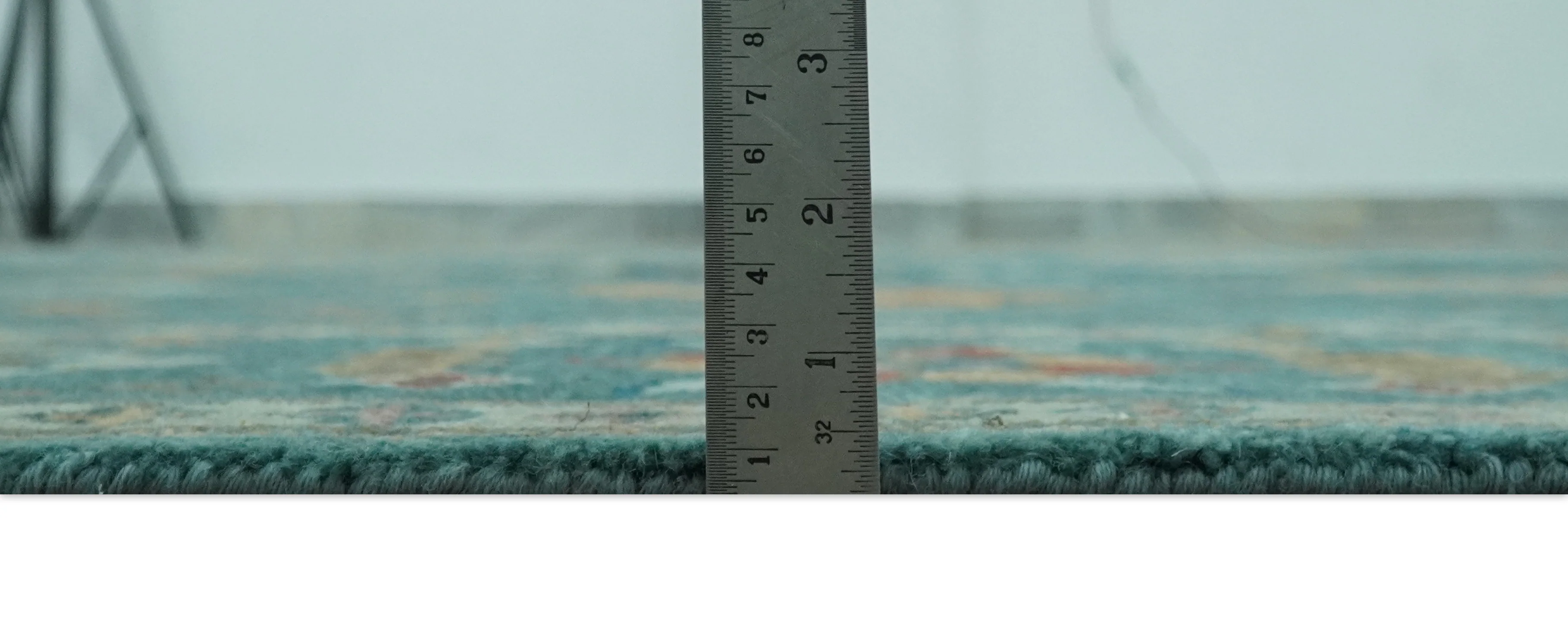 Hand Knotted Teal Traditional Oushak 8x10.4 wool area rug - Image 9