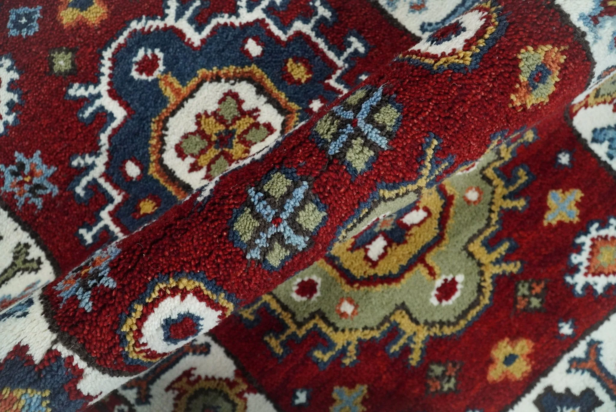 Hand Knotted Antique Kazak Runner Rust and Ivory Traditional Tribal Armenian Rug | KZA7 - Image 4