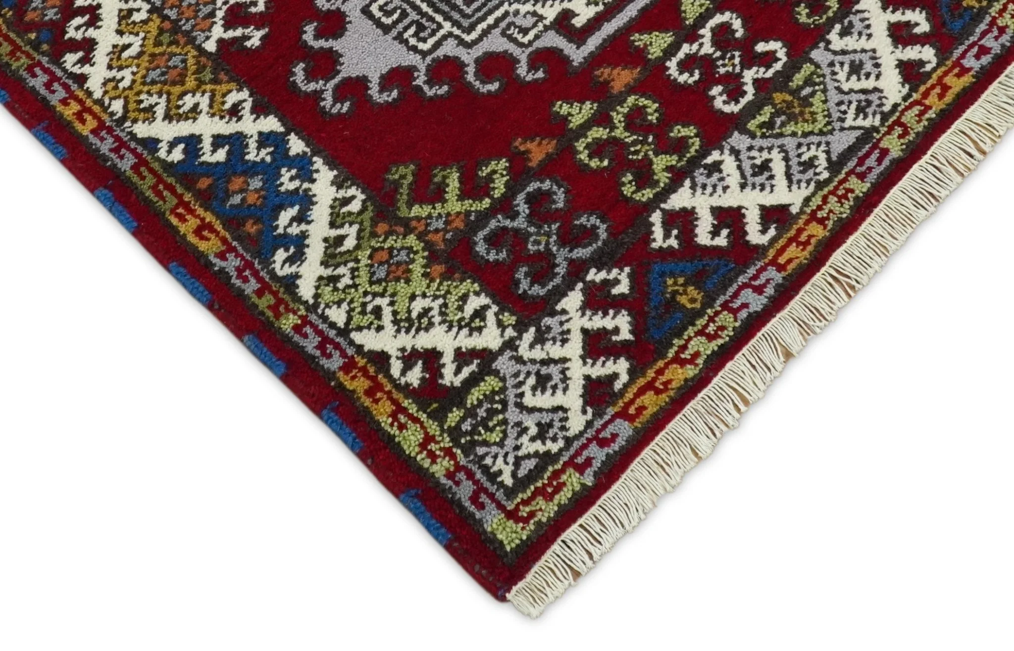 Hand Knotted traditional Kazak Red and Ivory Antique Traditional Tribal Armenian Rug | KZA3 - Image 3