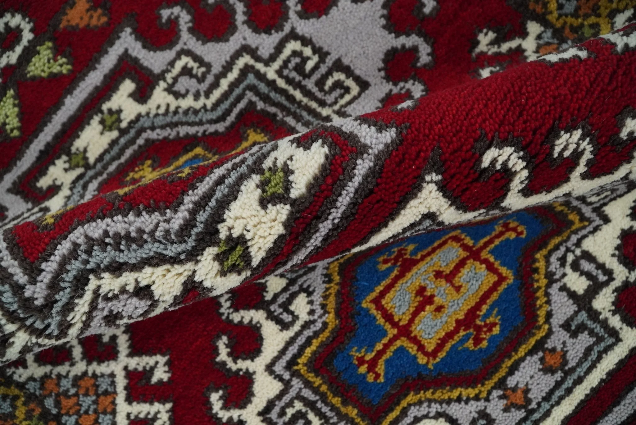 Hand Knotted traditional Kazak Red and Ivory Antique Traditional Tribal Armenian Rug | KZA3 - Image 5