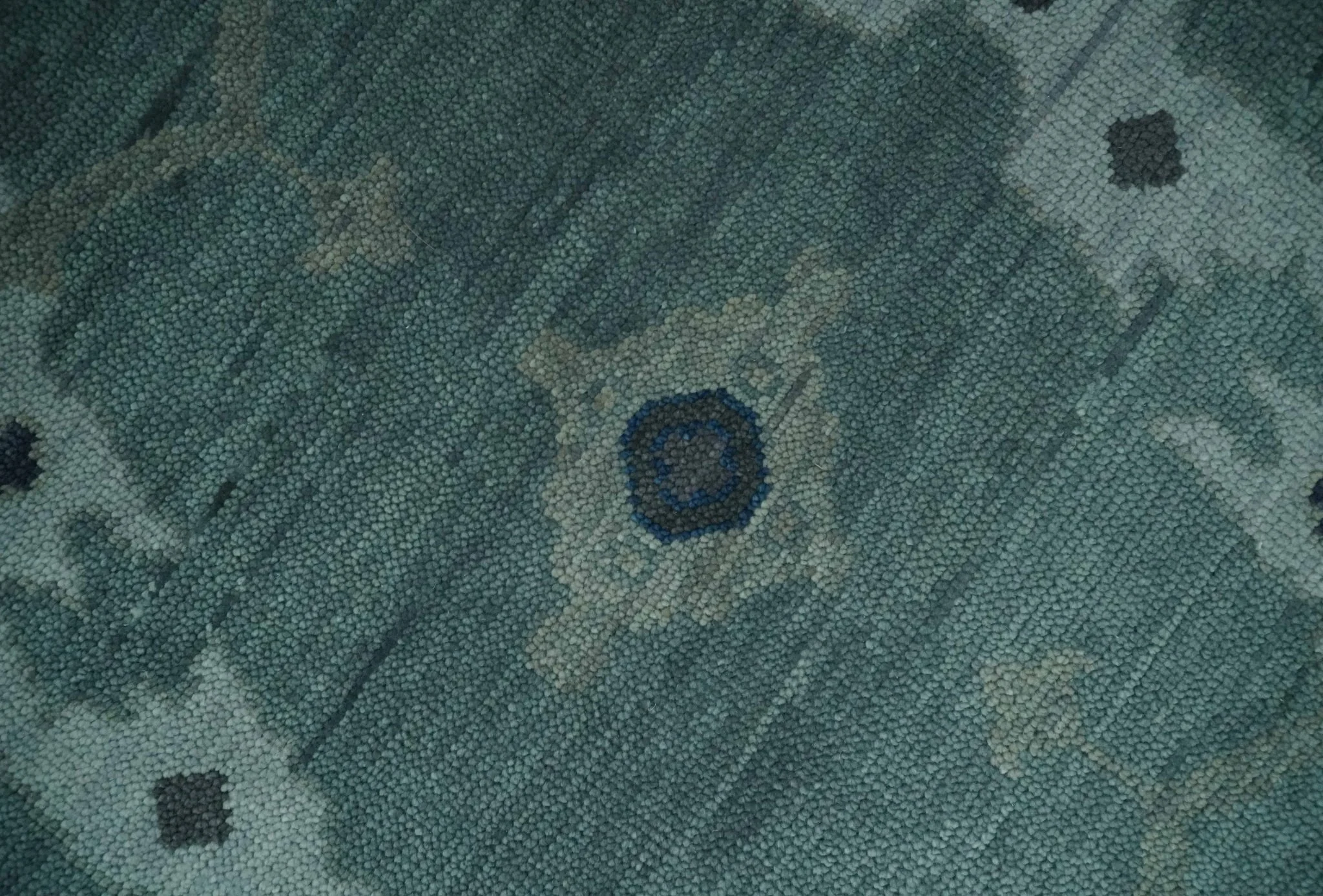 Hand Knotted Traditional Oriental Oushak Antique Style Green Wool Area Rug - Image 4