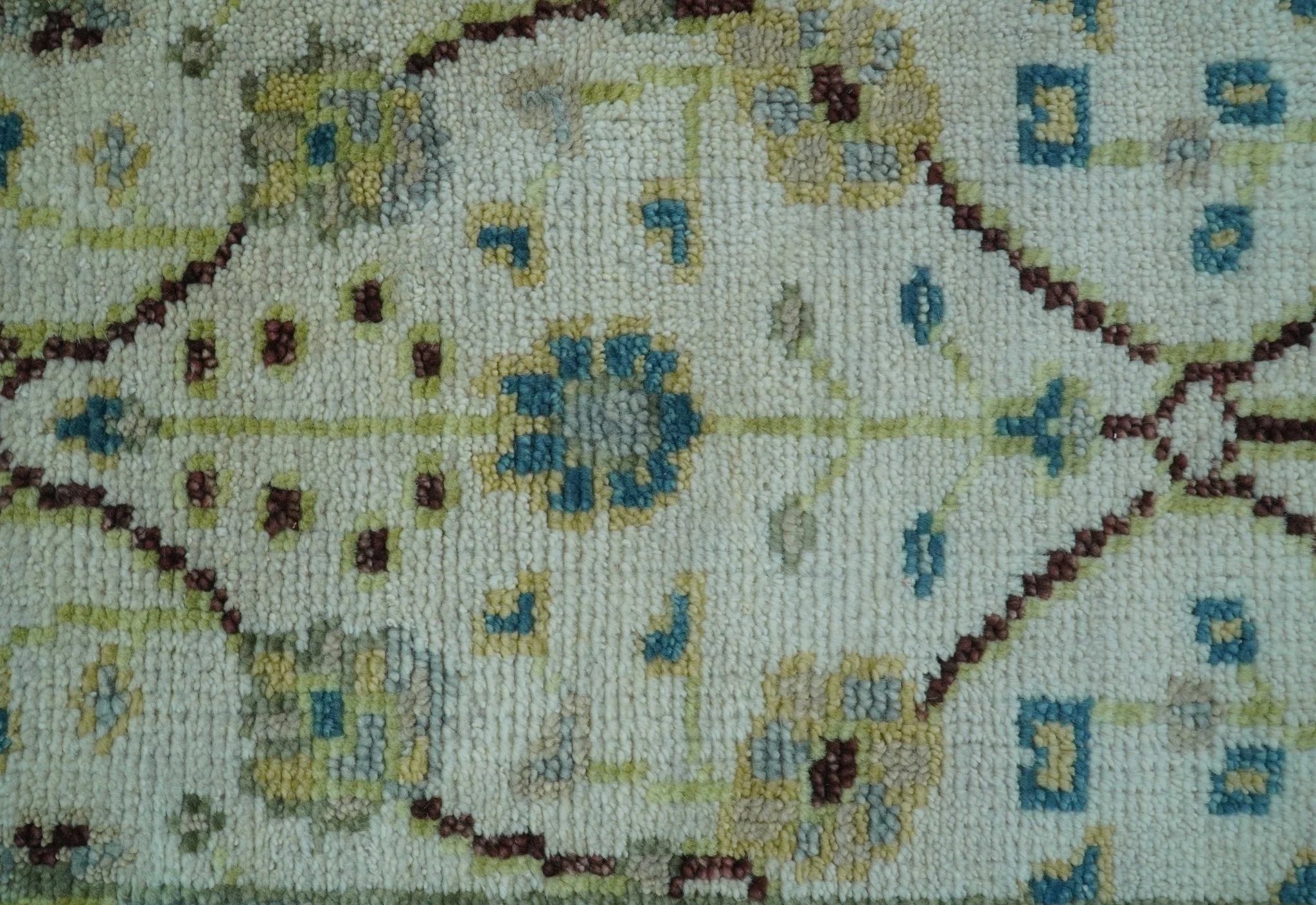 Hand knotted Traditional Oushak Design Blue And Ivory 2x3 Wool Area Rug - Image 3