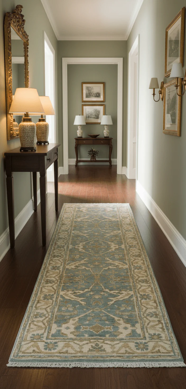 Hand Knotted Oushak Design Gray And Beige 2.8x8 Wool Rug - Image 2