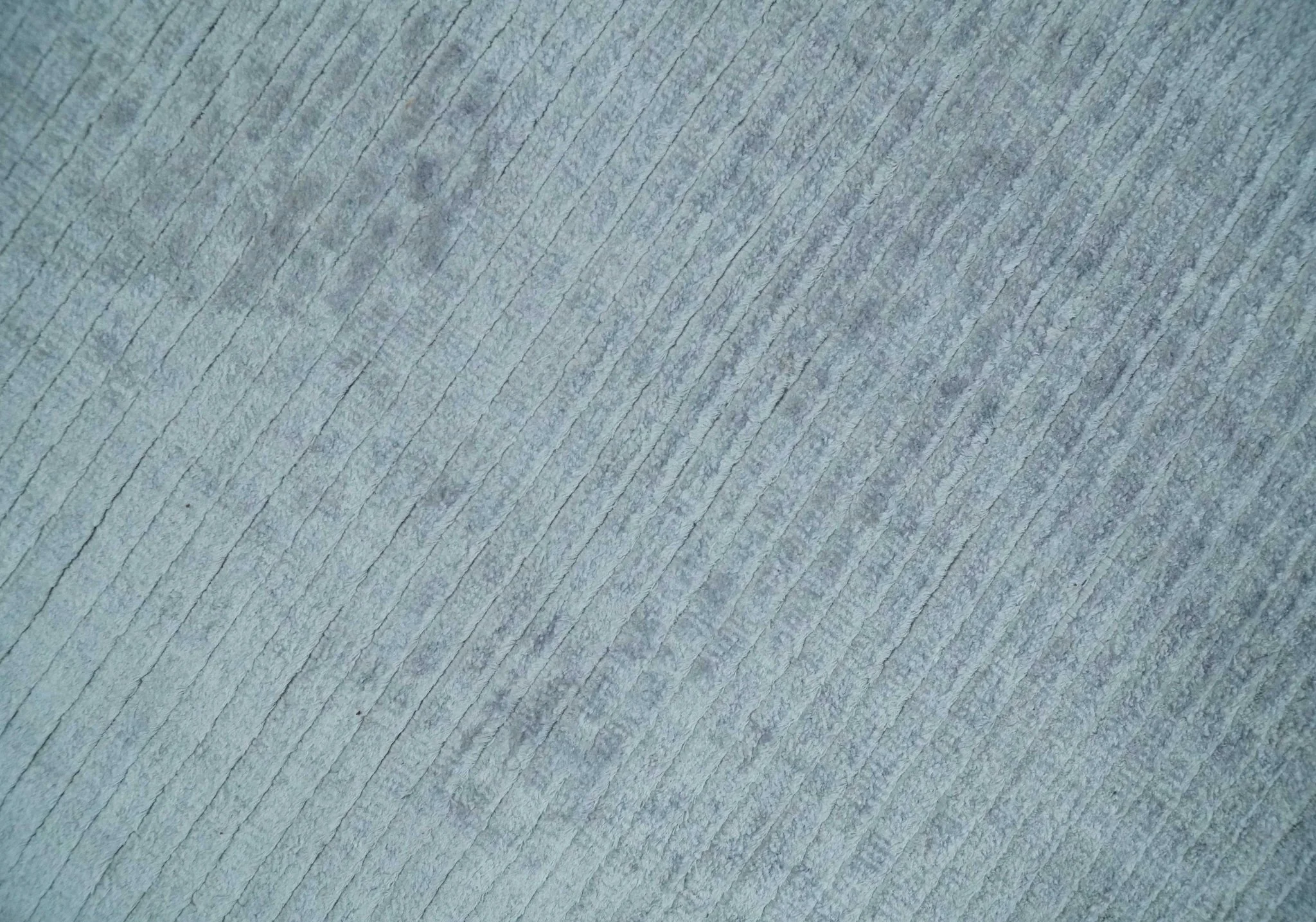 Plain Solid 8x10 Hand Loomed Silver Modern Minimalist Scandinavian Art Silk Rug - Image 4