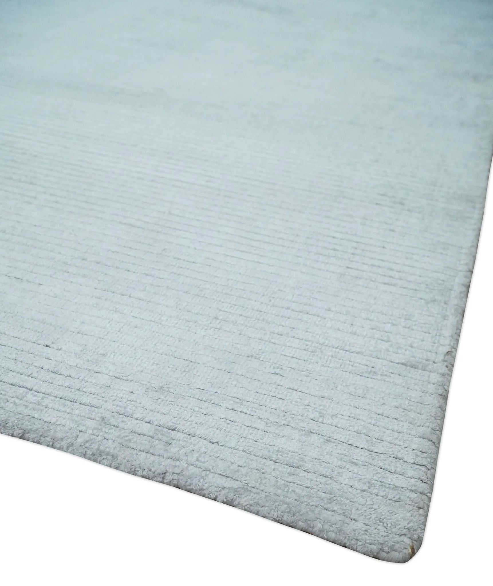 Plain Solid 8x10 Hand Loomed Silver Modern Minimalist Scandinavian Art Silk Rug - Image 5