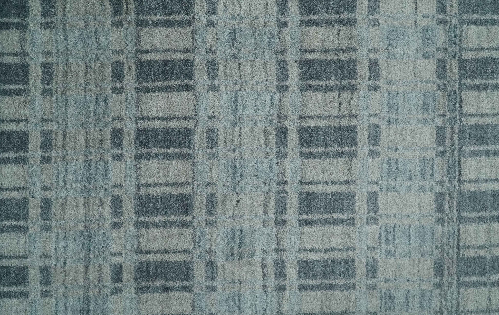 Hand Made 8x10 Modern Stripes Beige, Gray and Silver Scandinavian Blended Wool Flatwoven Area Rug | KE22 - Image 10