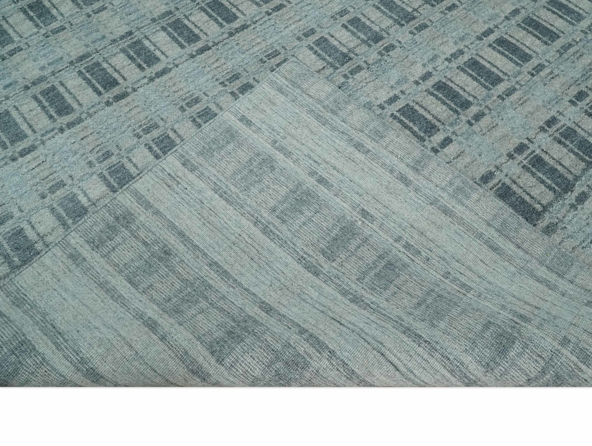 Hand Made 8x10 Modern Stripes Beige, Gray and Silver Scandinavian Blended Wool Flatwoven Area Rug | KE22 - Image 7