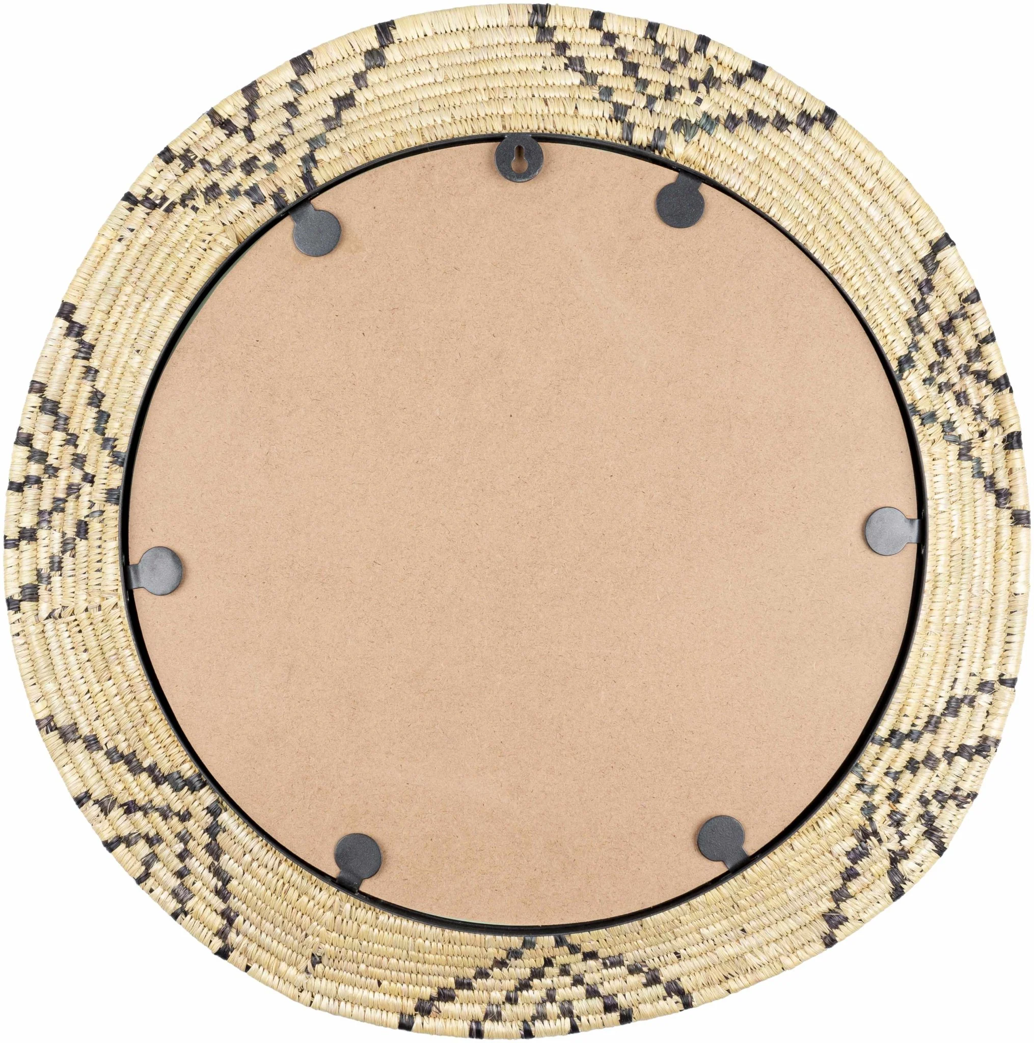 Hand Made Beige and Charcoal Ring Framed hanging wall mirror - Image 5