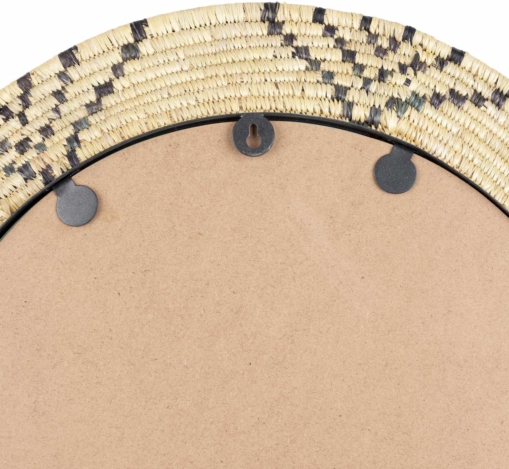 Hand Made Beige and Charcoal Ring Framed hanging wall mirror - Image 6