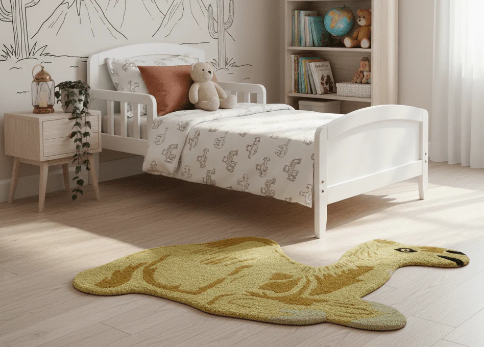 Hand Tufted 2x3 Animal Camel Wool Area Rug - Image 2