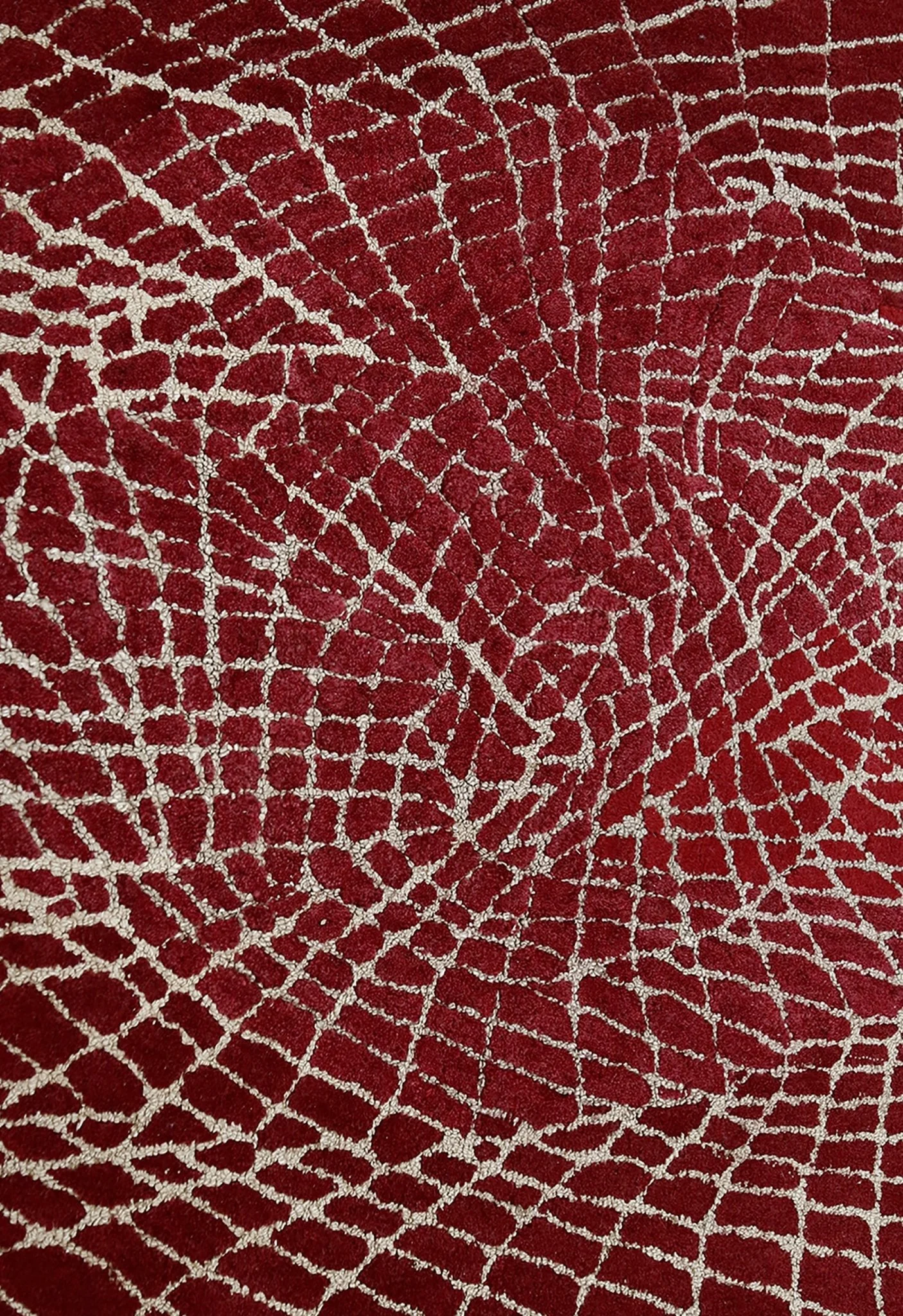 Web Hand Tufted 5x8 Modern Style Maroon Wool Area Rug - Image 4