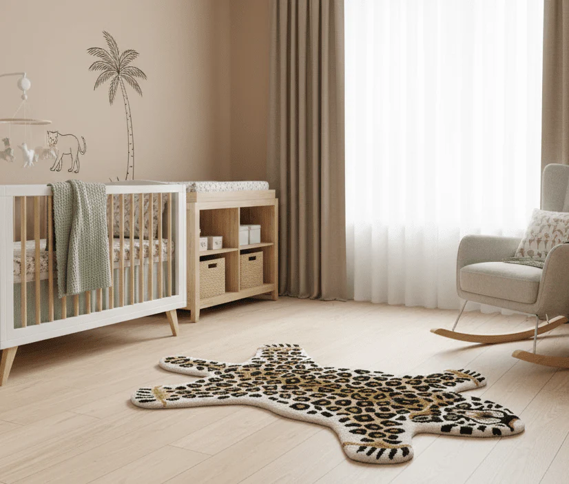 Hand Tufted Animal Leopard Gold And Black 3x5 Wool Area Rug - Image 2