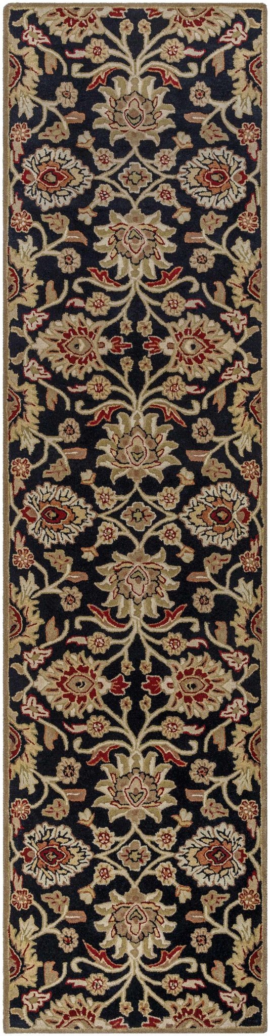 Hand Tufted Black And Beige Traditional Style Wool Rug - Image 19