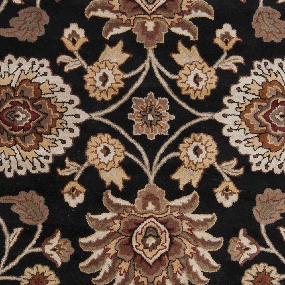 Hand Tufted Black And Beige Traditional Style Wool Rug - Image 5