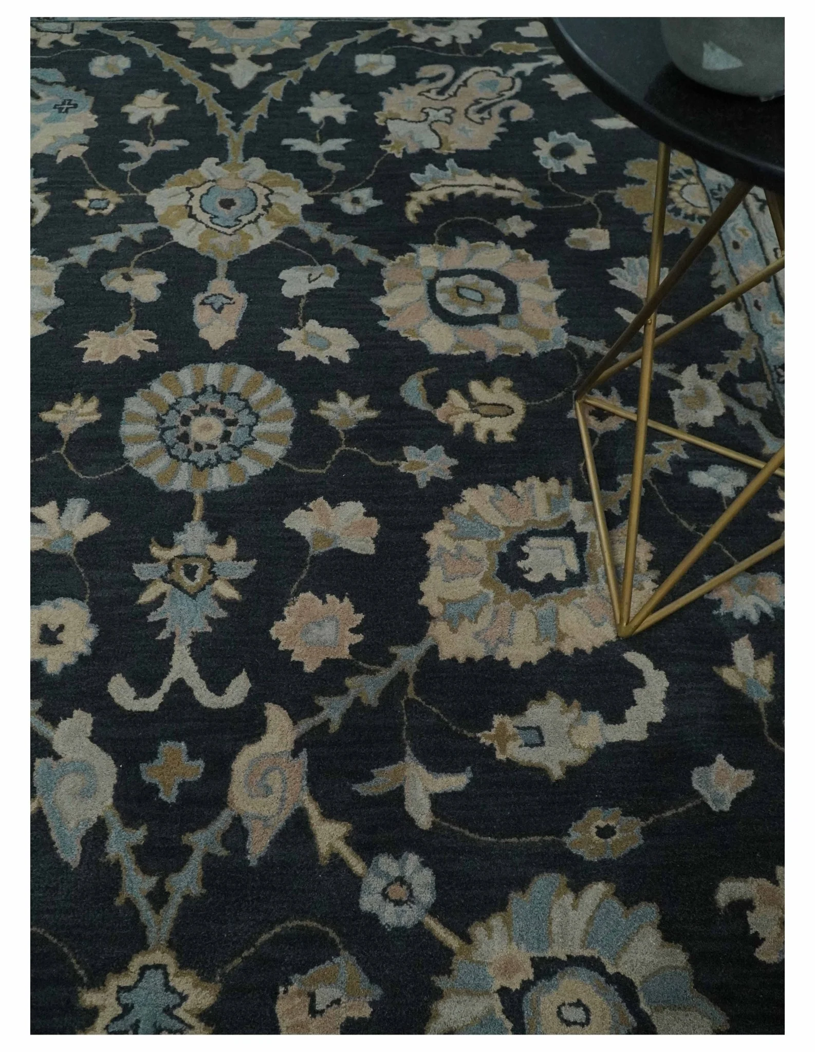 Hand Tufted Black and Silver Modern Turkish Oushak Multi size wool Area Rug, Kids, Living Room and Bedroom Rug - Image 2