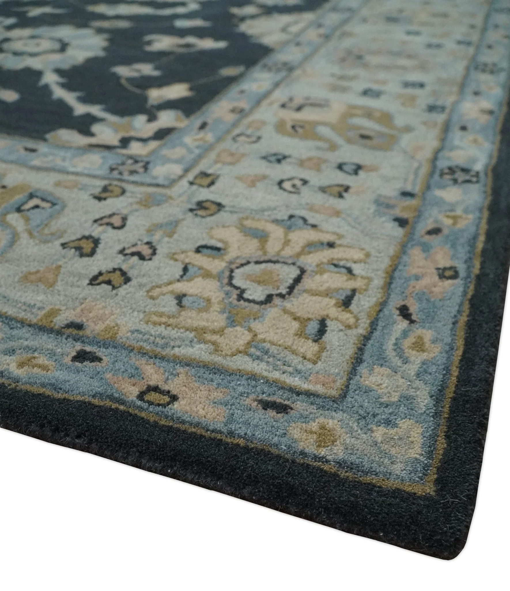 Hand Tufted Black and Silver Modern Turkish Oushak Multi size wool Area Rug, Kids, Living Room and Bedroom Rug - Image 5
