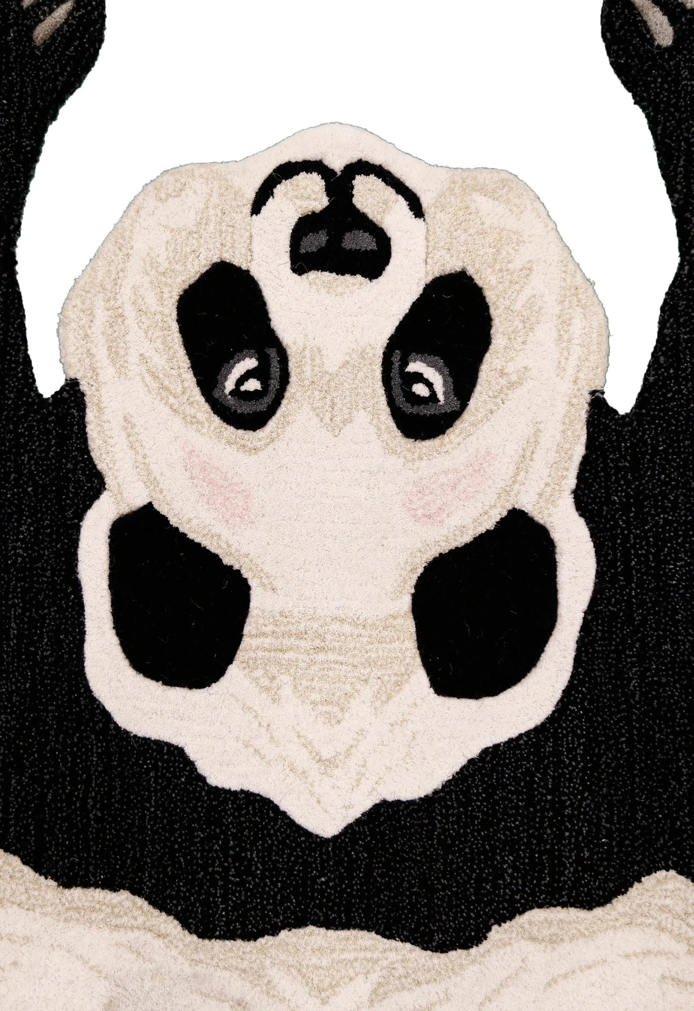 Hand Tufted Black Animal Panda 3x5 Wool Area Rug - Image 3