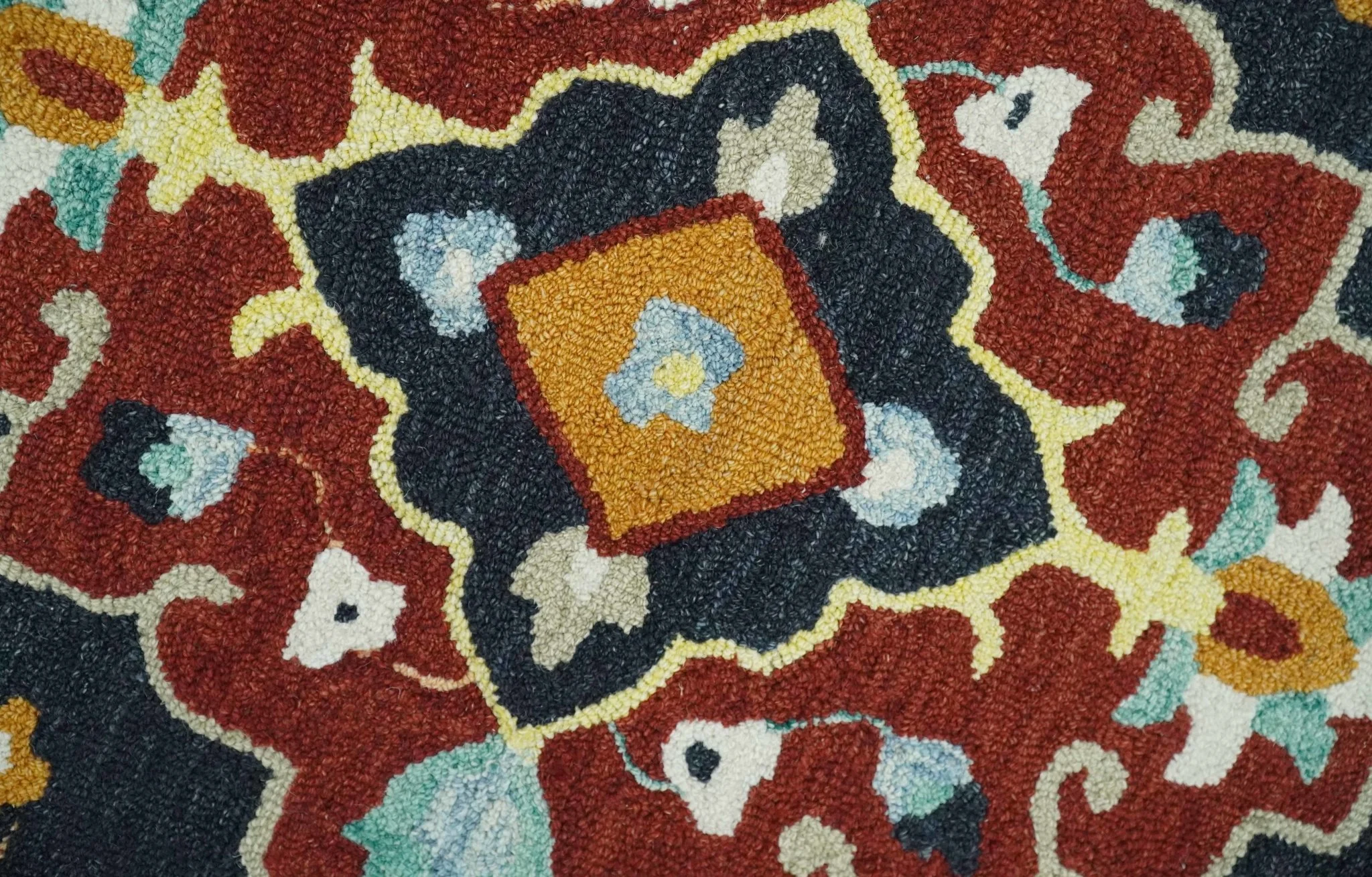 Hand Tufted Black, Rust and Beige Persian Style Antique Oriental Wool Area Rug - Image 4