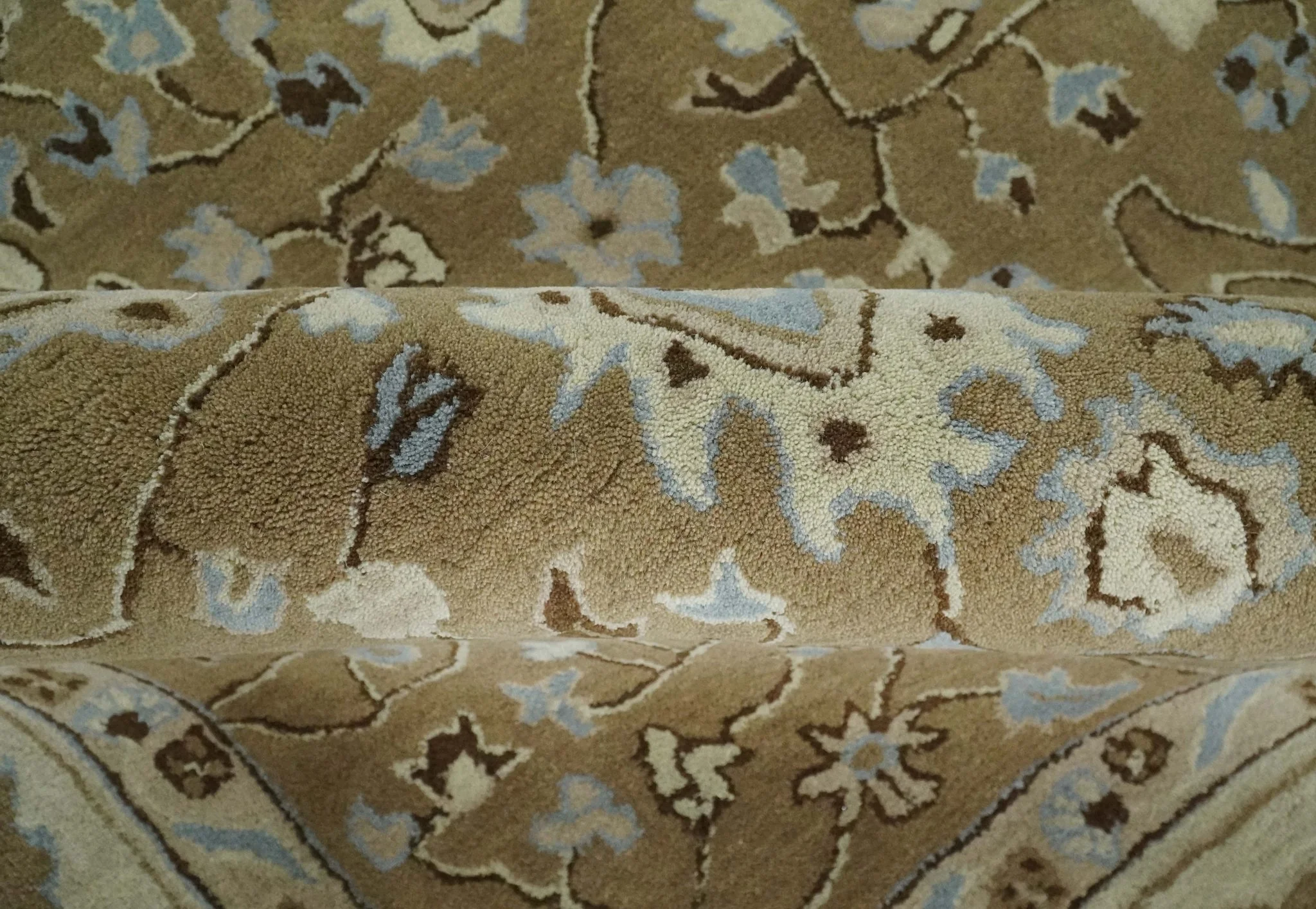 Hand Tufted Earthy Camel and Beige 8x10 Traditional Oushak Rug - Image 6