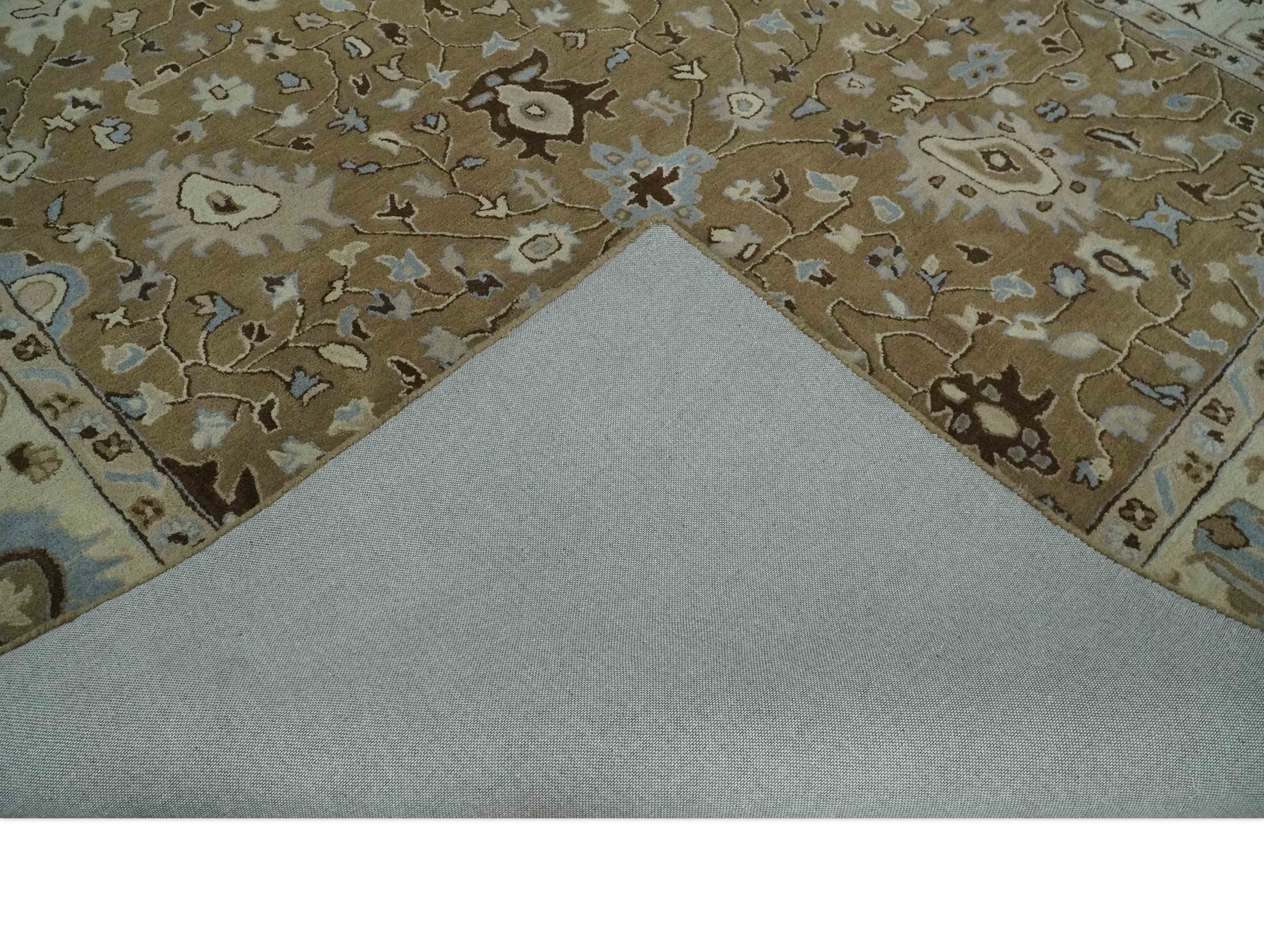 Hand Tufted Earthy Camel and Beige 8x10 Traditional Oushak Rug - Image 7